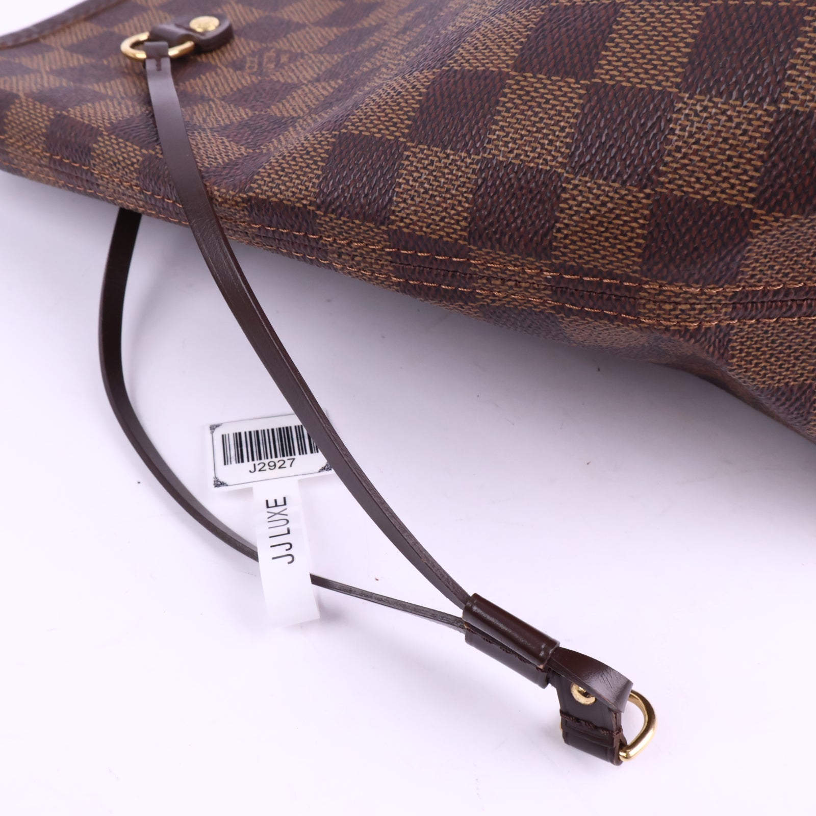 J2927 Louis Vuitton Shoulder Bag Damier Ebene Neverfull MM | Pre-Owned Brown Damier Ebene Coated Canvas; Leather