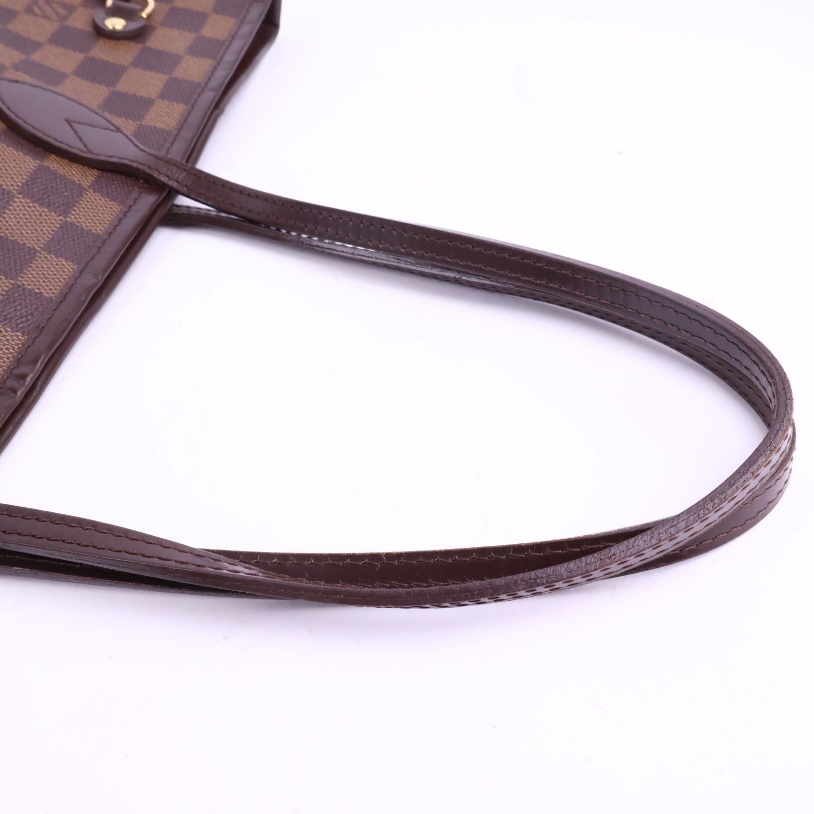 J2927 Louis Vuitton Shoulder Bag Damier Ebene Neverfull MM | Pre-Owned Brown Damier Ebene Coated Canvas; Leather