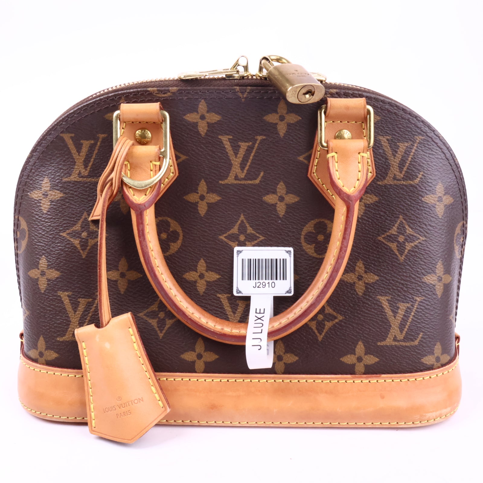 J2910 Louis Vuitton Top Handle Bag Monogram Alma BB | Pre-Owned Brown Monogram Coated canvas, Leather trim