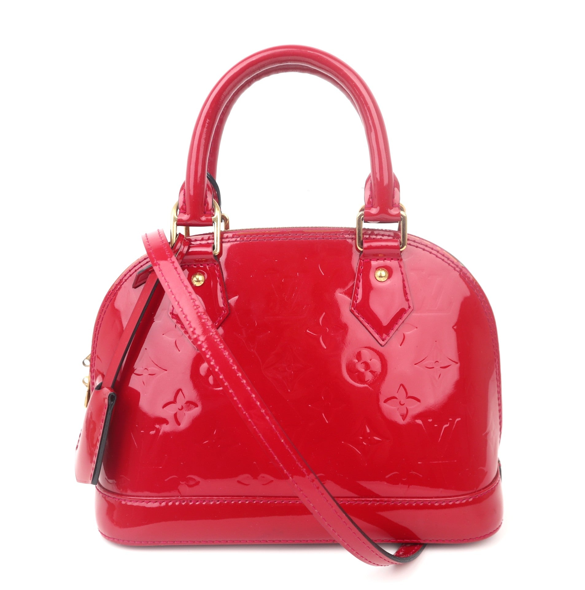 C1096 LOUIS VUITTON Monogram Vernis Alma Indian Rose 2 Way Bag-Pre Owned