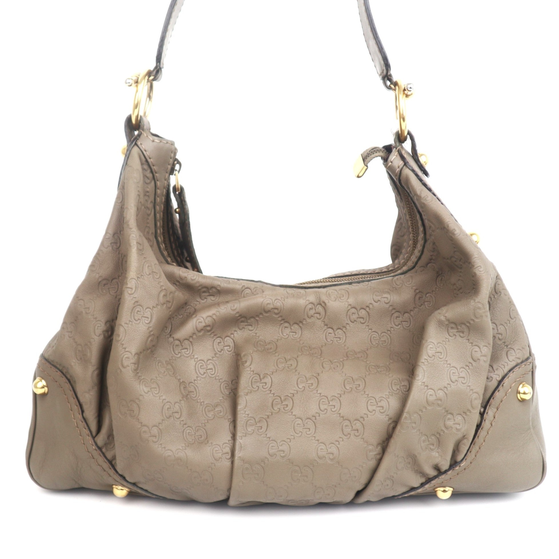 C1104 Gucci Bouvier leather in Grey handbag -Pre Owned