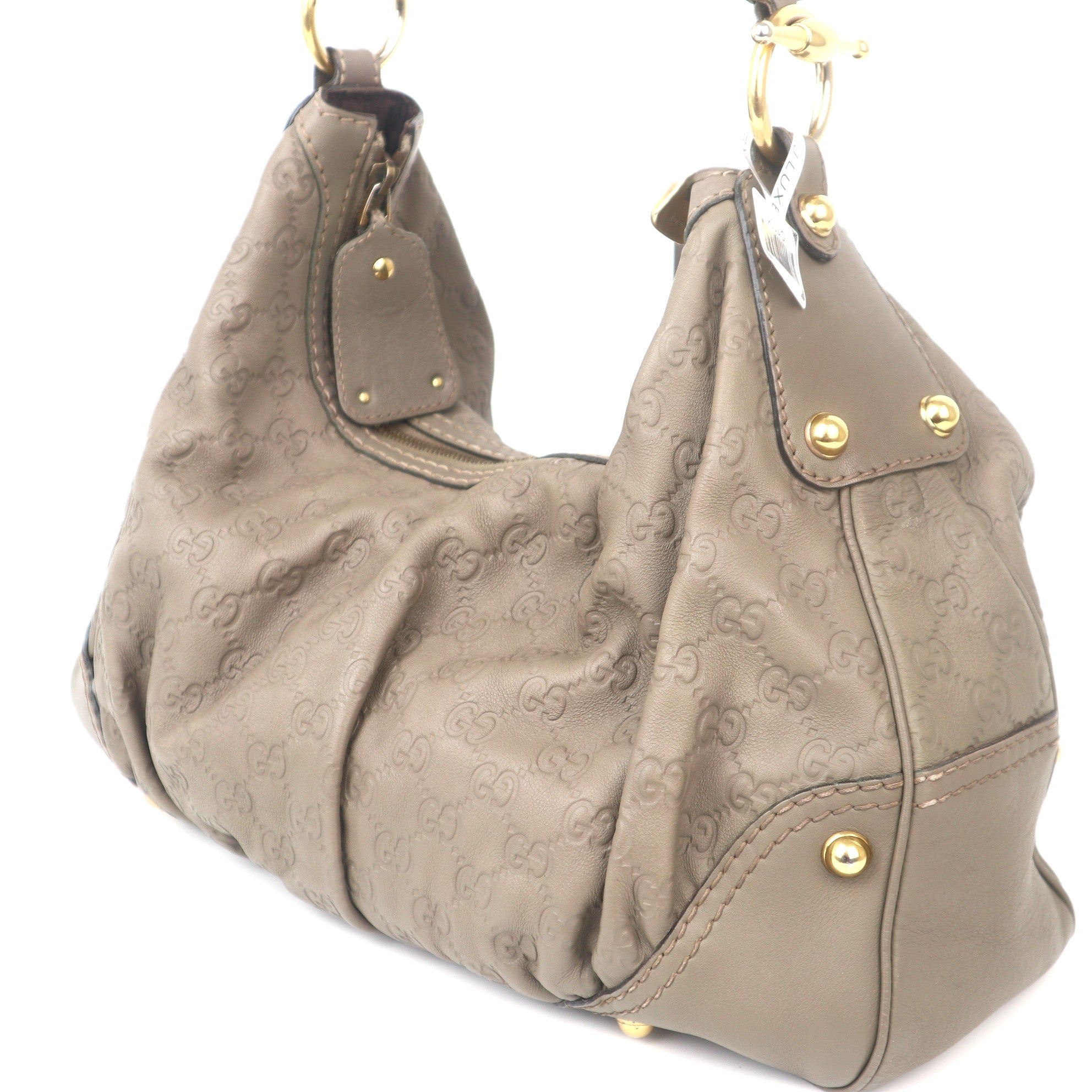 C1104 Gucci Bouvier leather in Grey handbag -Pre Owned