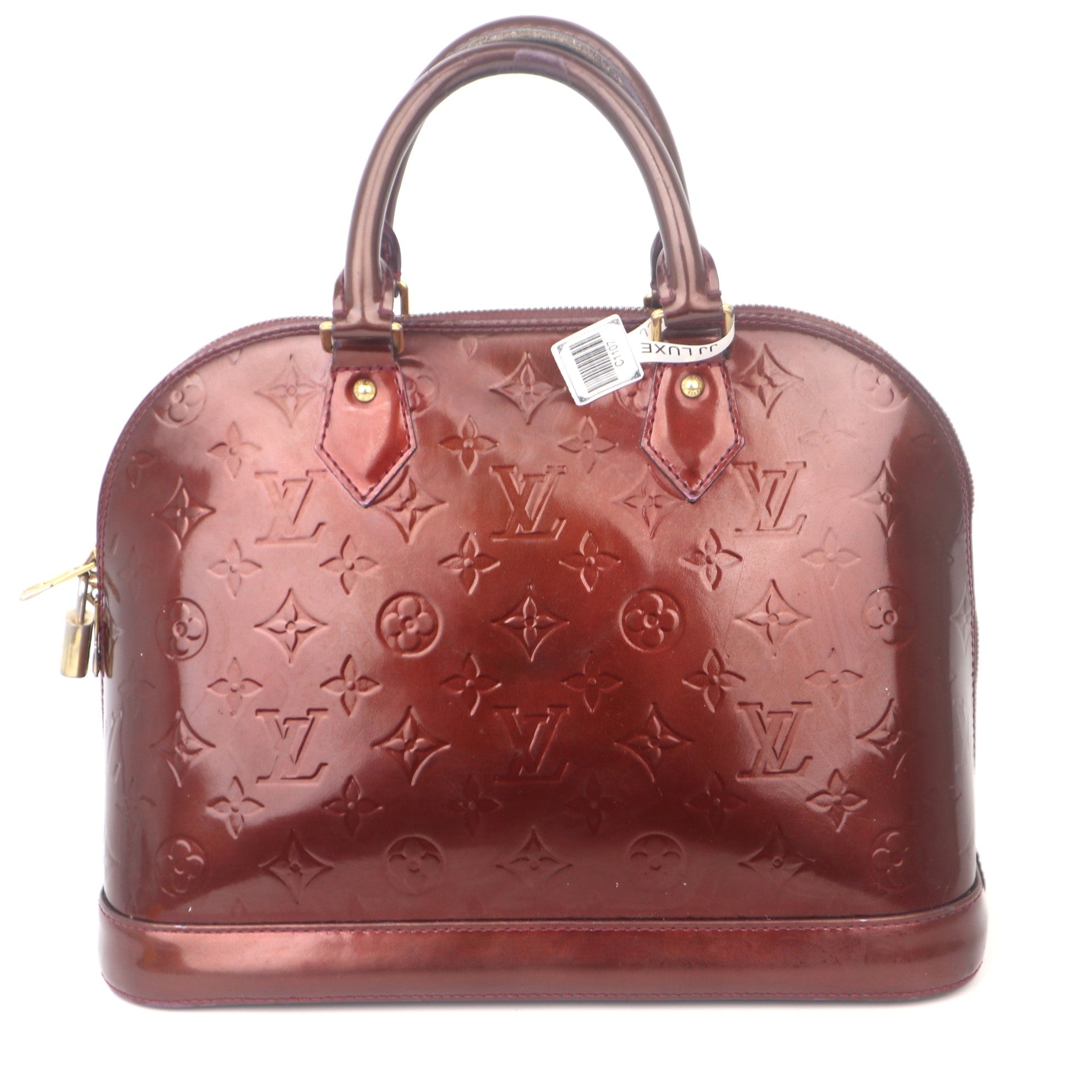 C1107 Louis Vuitton Amarante Monogram Vernis Alma PM Bag-Pre Owned
