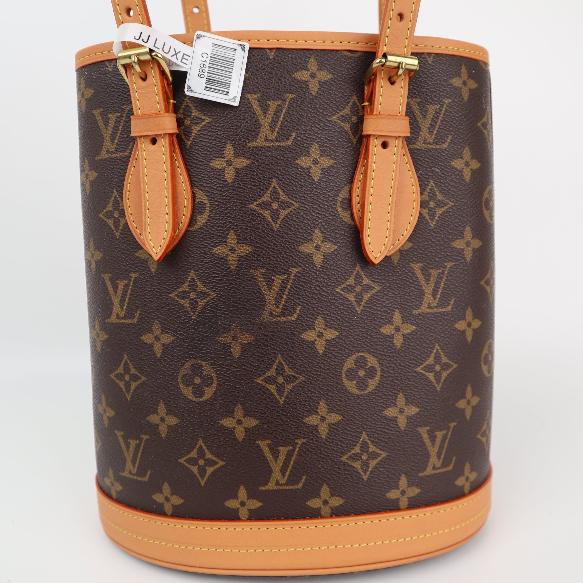 Louis Vuitton Monogram Canvas Petit Bucket Shoulder Bag C1689R | Pre-Owned Very Good Brown Monogram Canvas