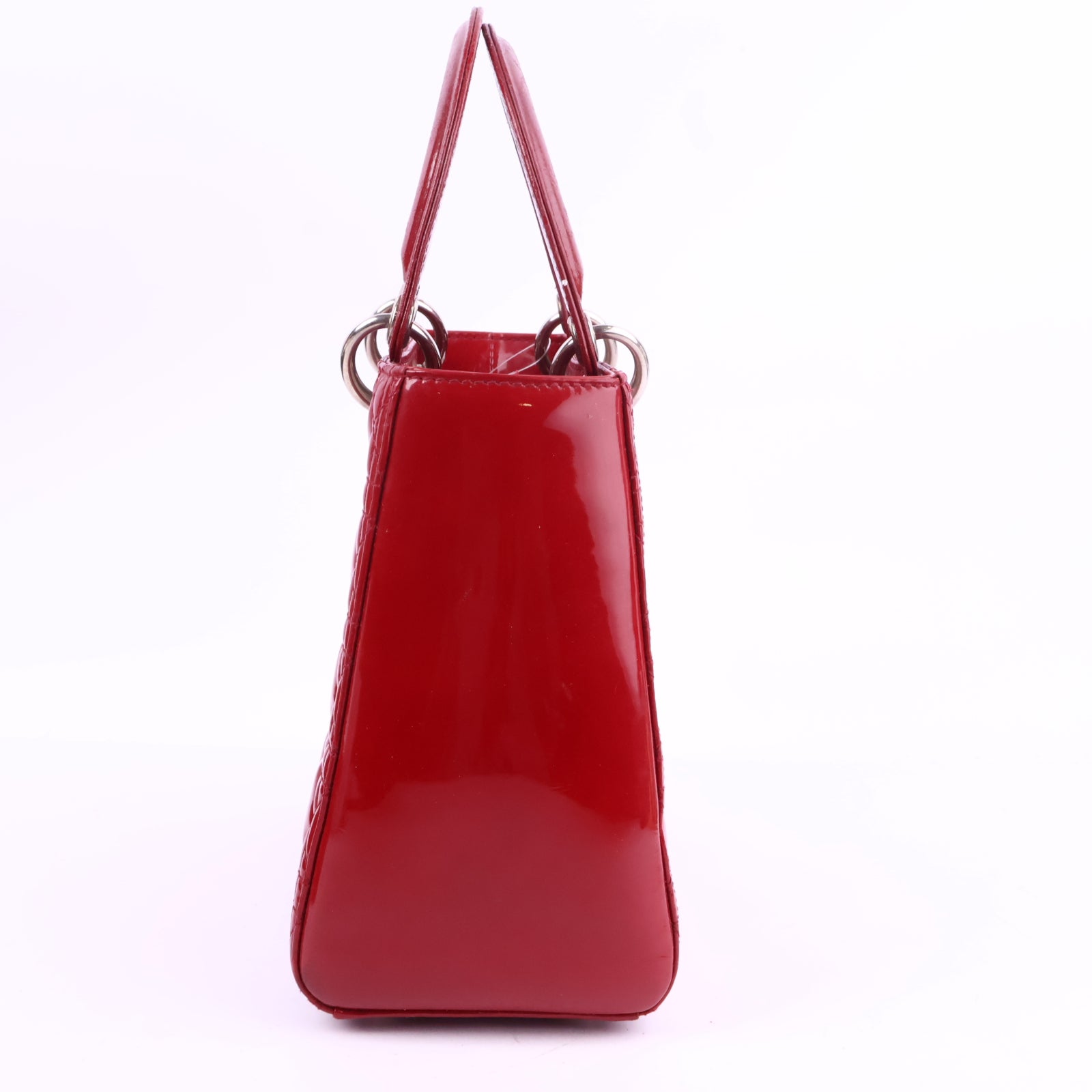 J2891 Christian Dior Lady Dior Red Poatent Leather handbag