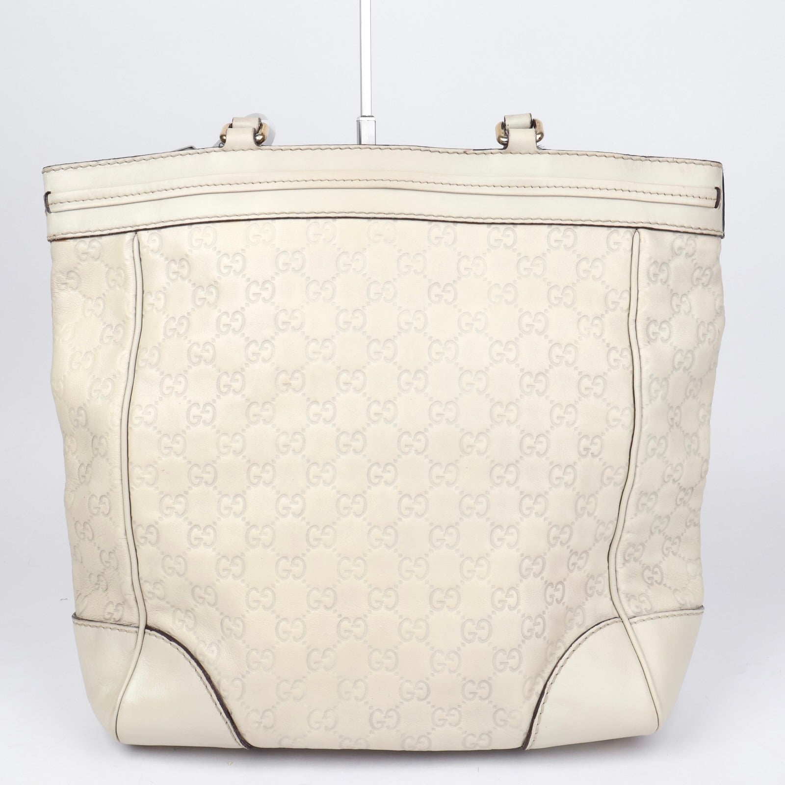 J1346 Gucci Brown Guccissima Mayfair Tote Beige- Pre Owned