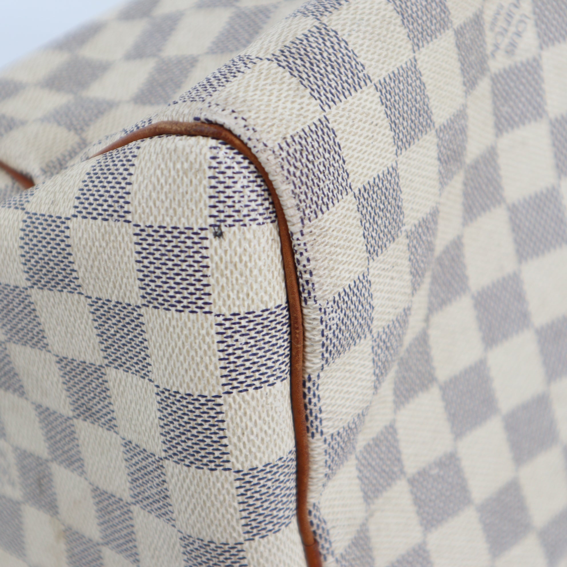 Louis Vuitton Speedy 35 Damier Azur Canvas Shoulder Bag C1707 | Pre-Owned Good Cream / Blue Damier Azur Canvas