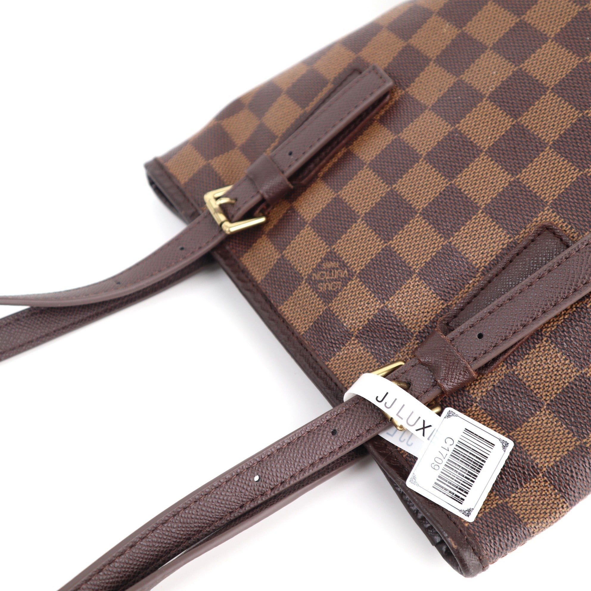 Louis Vuitton Damier Ebene Petit Bucket Shoulder Bag C1709R | Pre-Owned Excellent Brown Damier Ebene Canvas