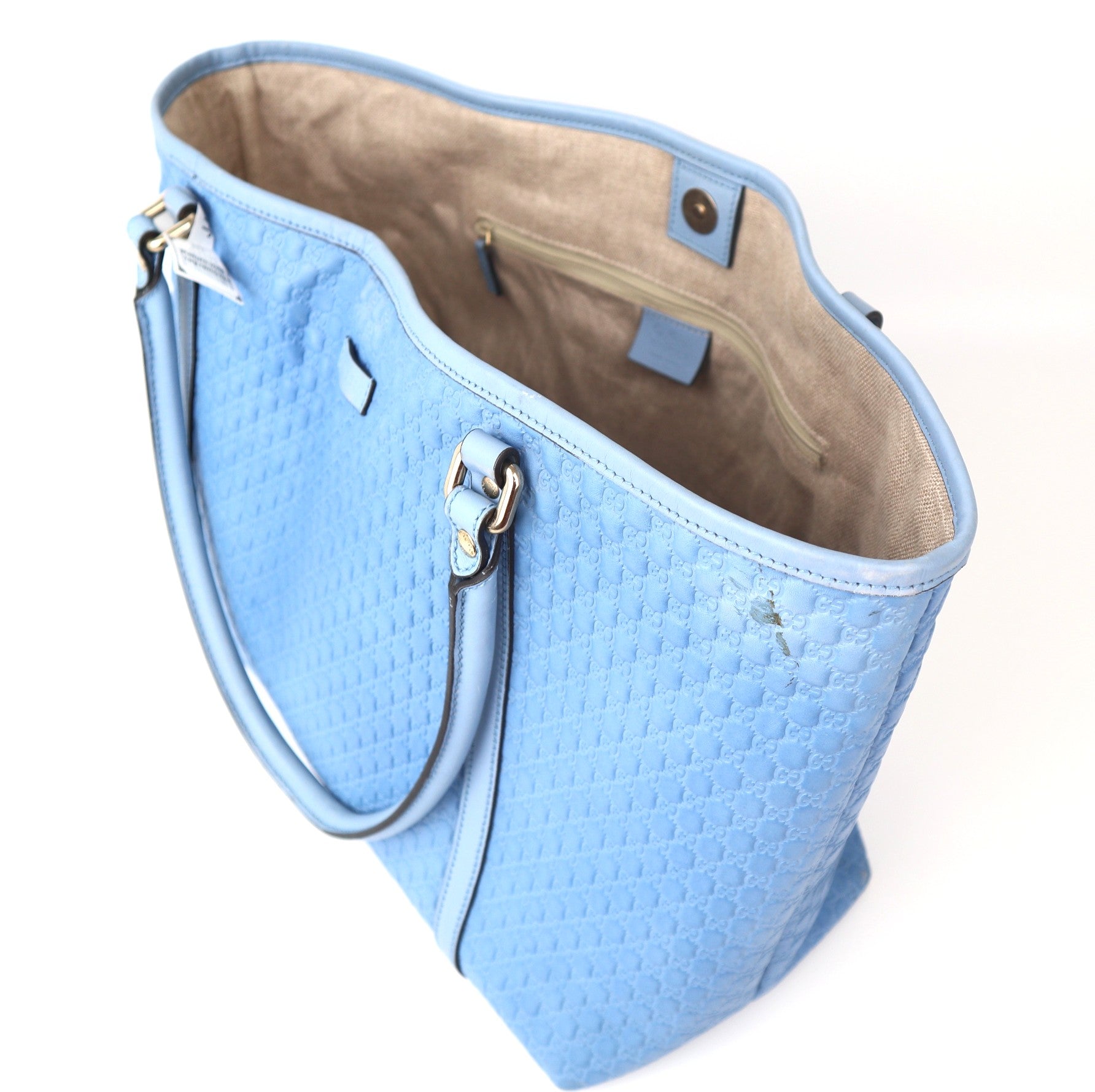 C1122 Gucci Microguccissima Top Handle Tote Sky Blue-Pre Owned