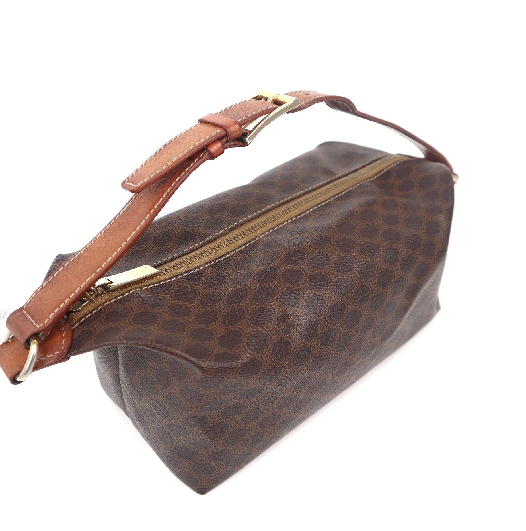 C1123 Céline Macadam Canvas Hand Bag PVC Leather-Pre Owned