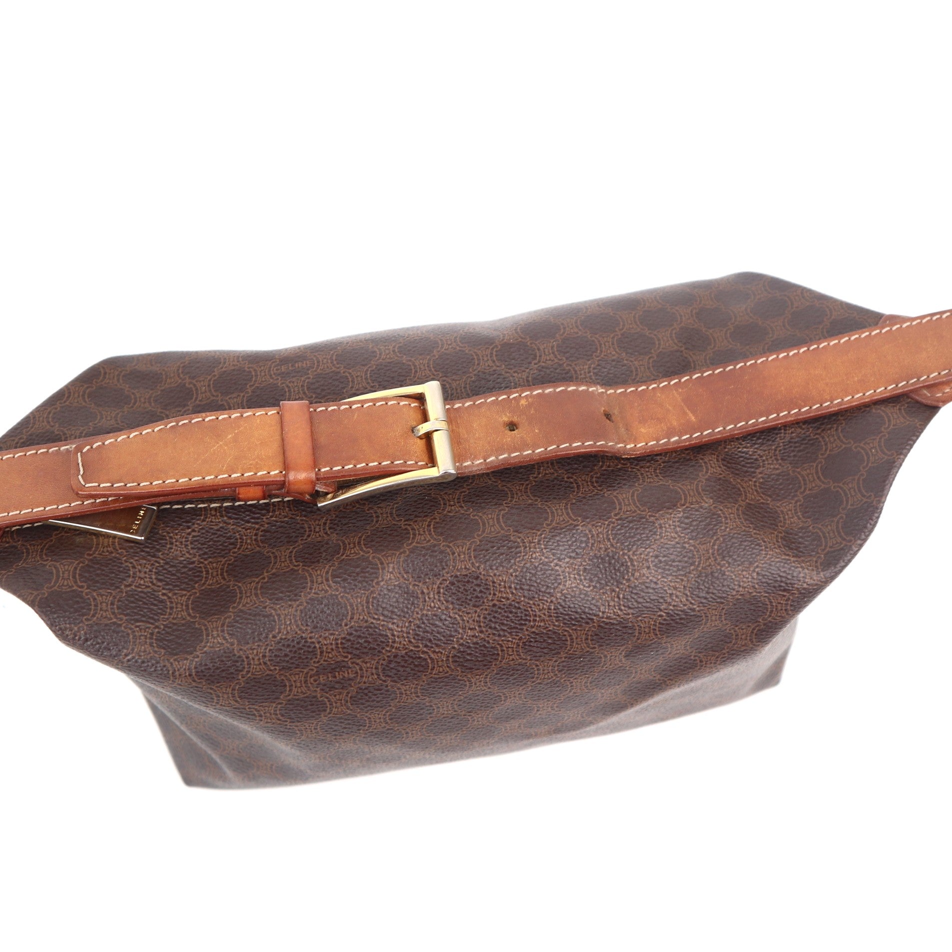 C1123 Céline Macadam Canvas Hand Bag PVC Leather-Pre Owned