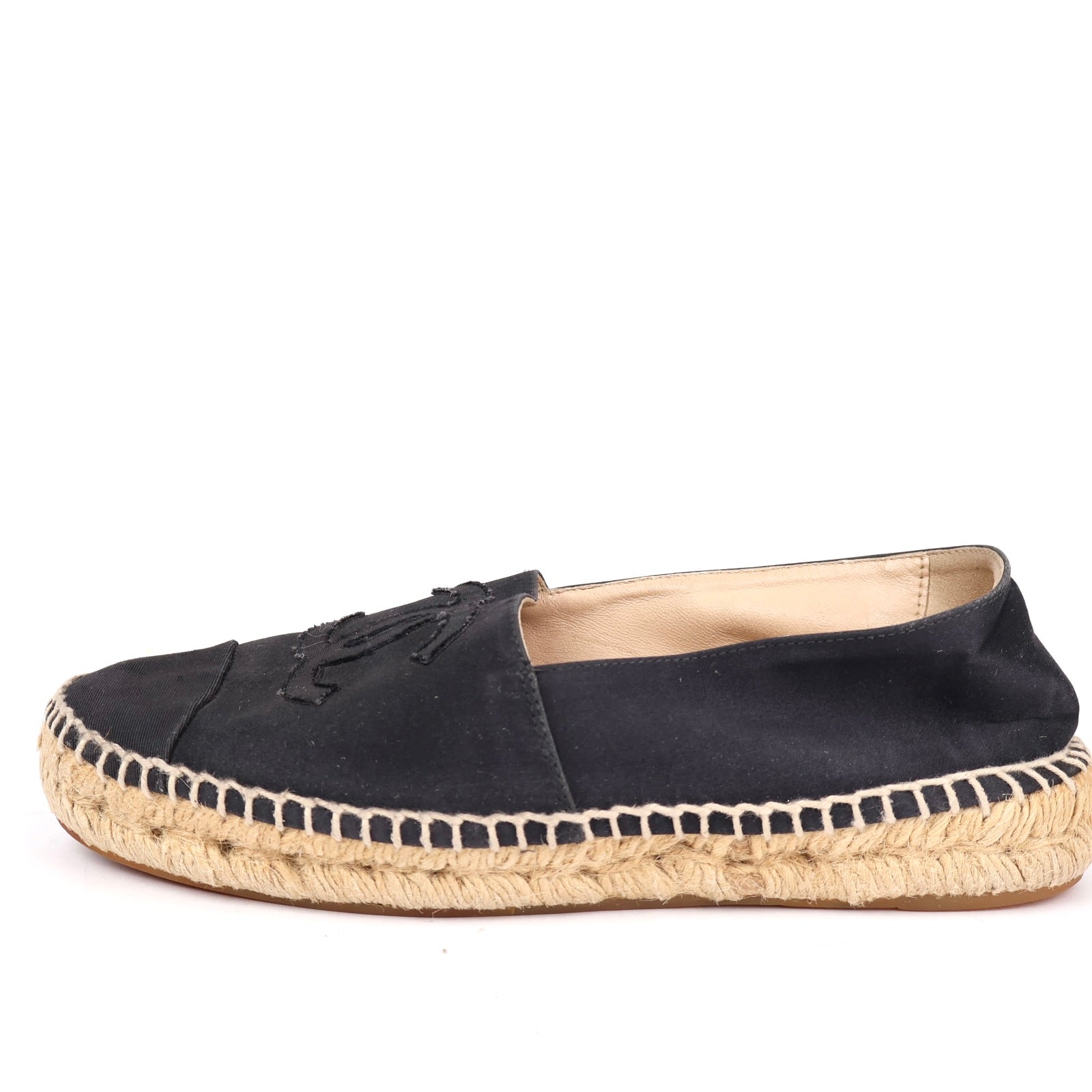 J1332 CHANEL Black Canvas CC Logo Espadrilles EU37/UK4- Pre Owned