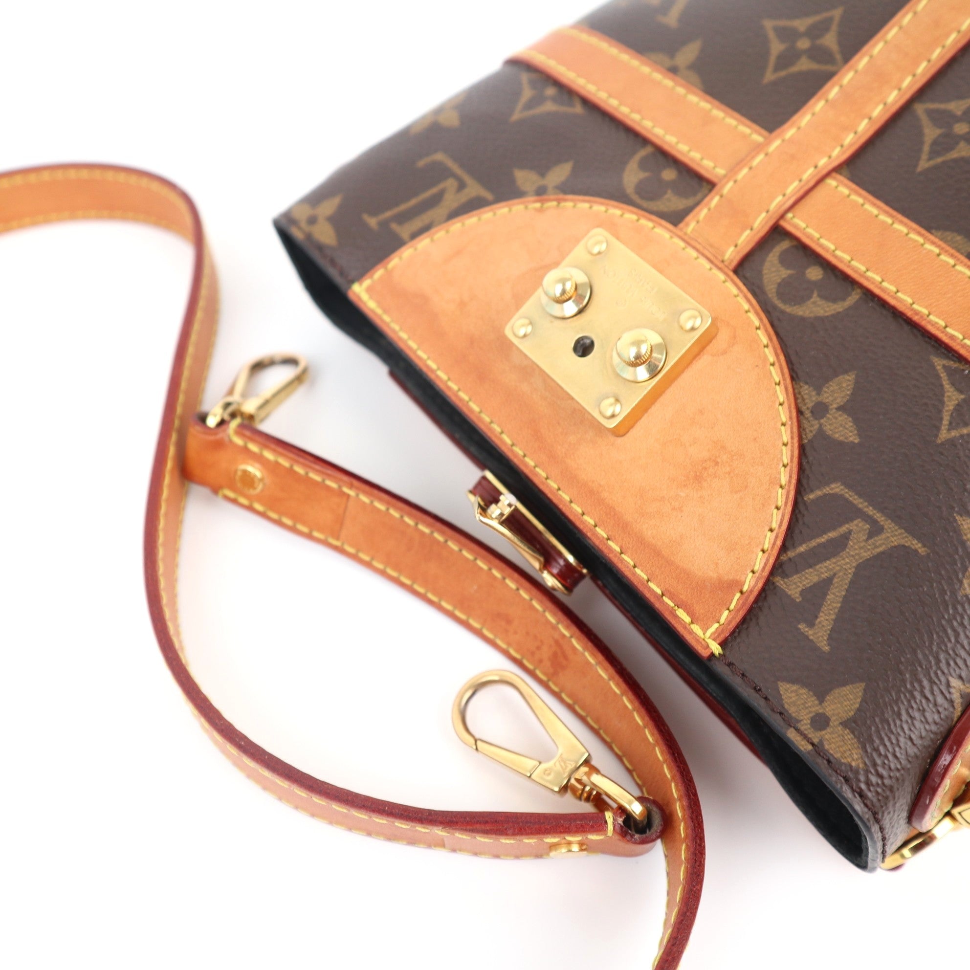 C1128 Louis Vuitton Monogram Canvas Duffle Bucket Bag-Pre Owned