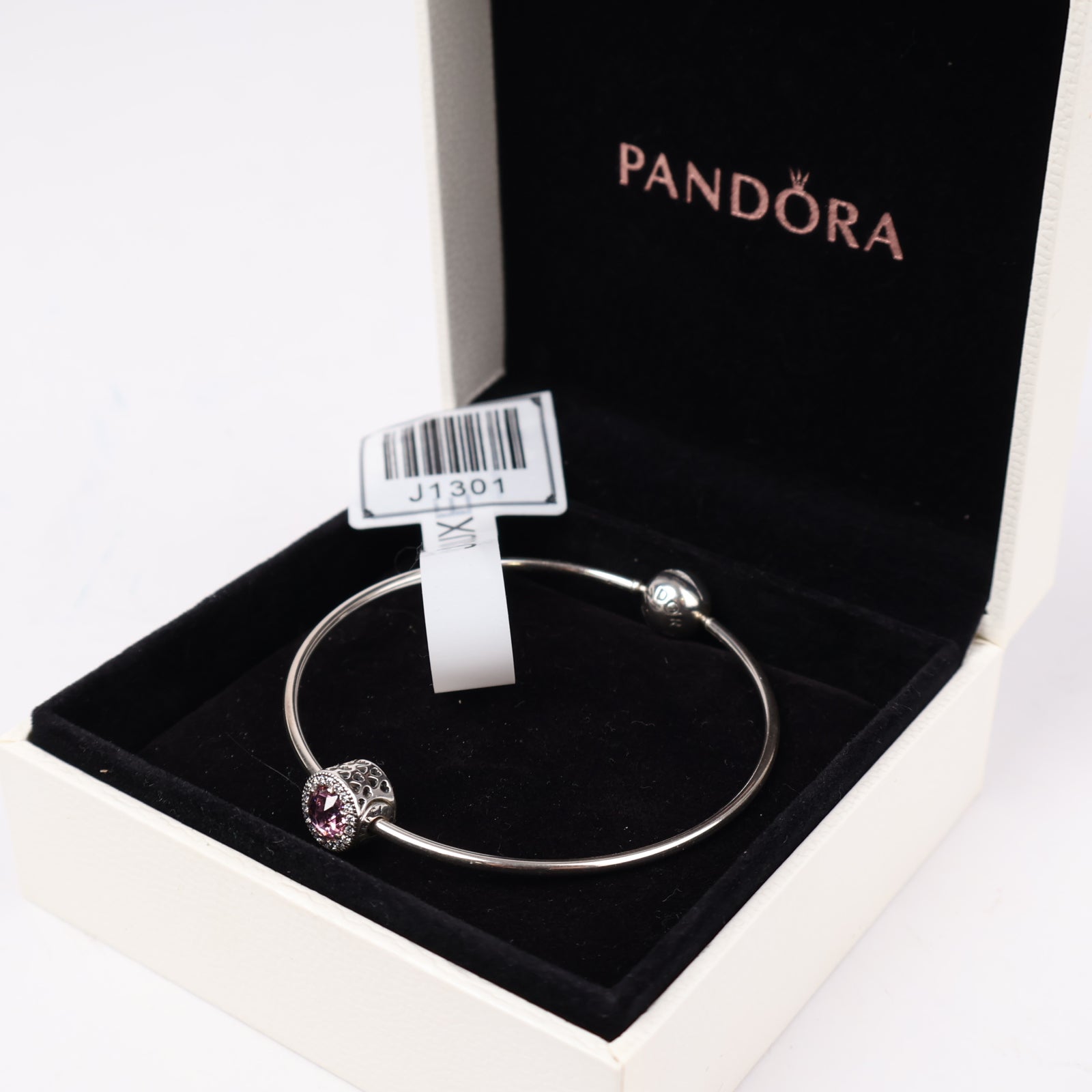 J1301 Pandora Moments Bangle in Sterling Silver- Pre Owned