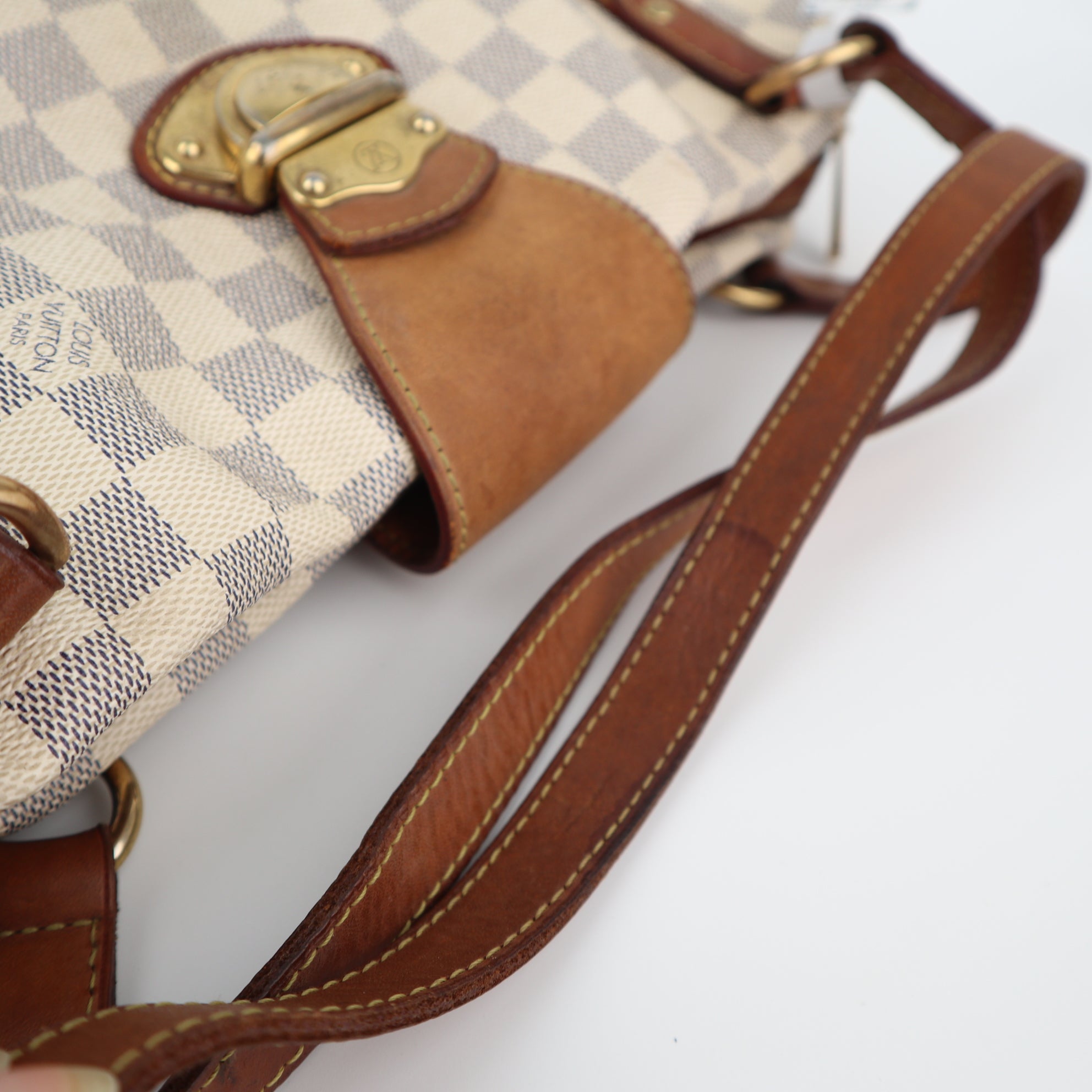 Louis Vuitton Damier Azur Stresa PM Shoulder Bag C1726 | Pre-Owned Good Beige / Blue Damier Azur Canvas