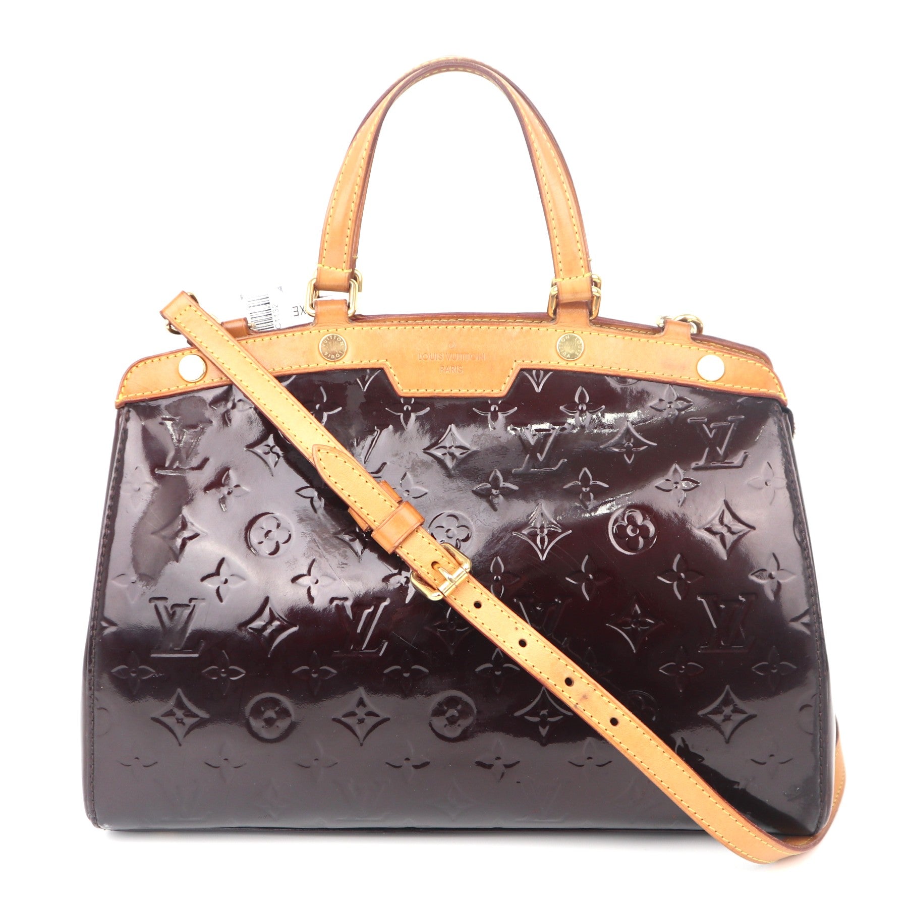 C1132 Louis Vuitton Amarante Monogram Vernis Brea MM Bag-Pre Owned