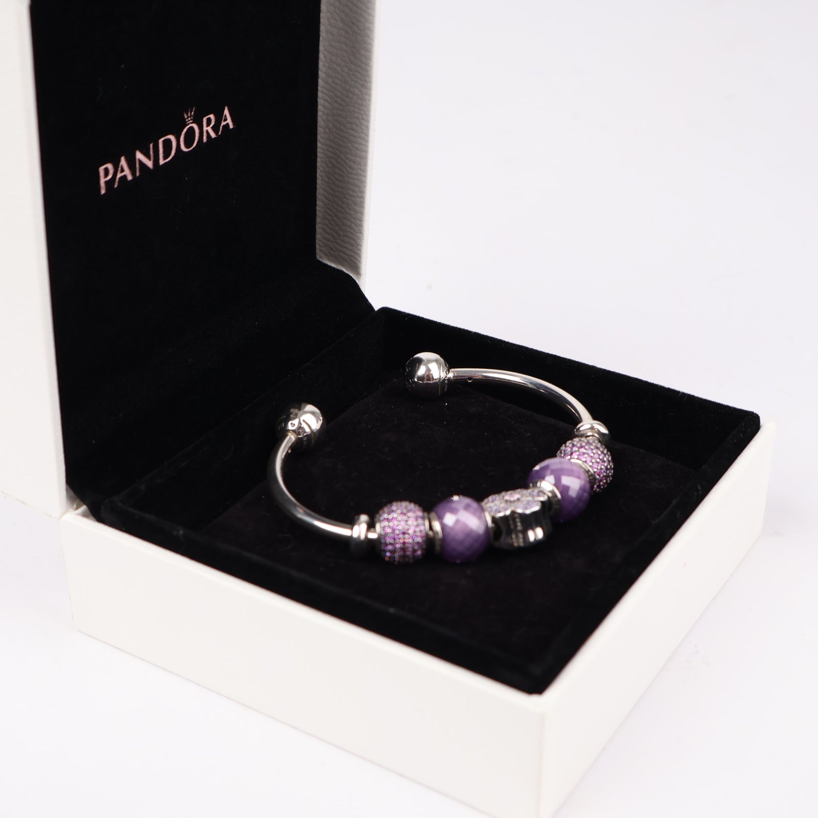 J1293 Pandora Lavender Bloom Charm Bracelet- Pre Owned