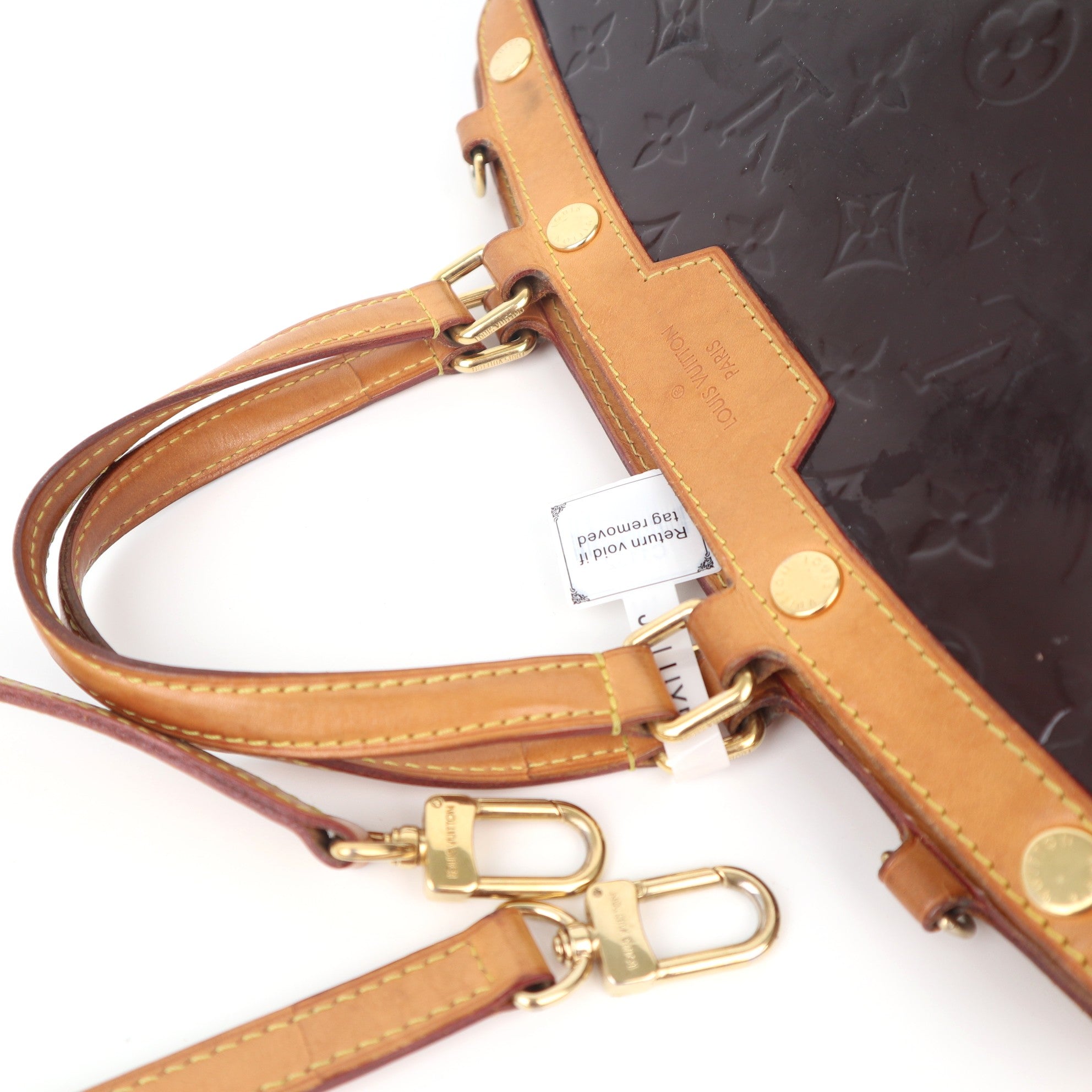 C1132 Louis Vuitton Amarante Monogram Vernis Brea MM Bag-Pre Owned