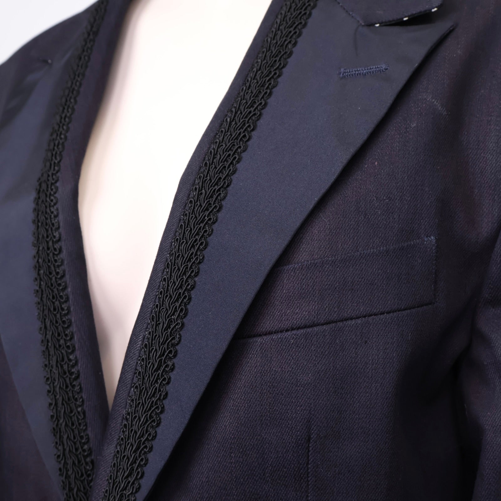 J1285# Dolce & Gabbana Navy Single-Breasted Trim Blazer- Pre Owned