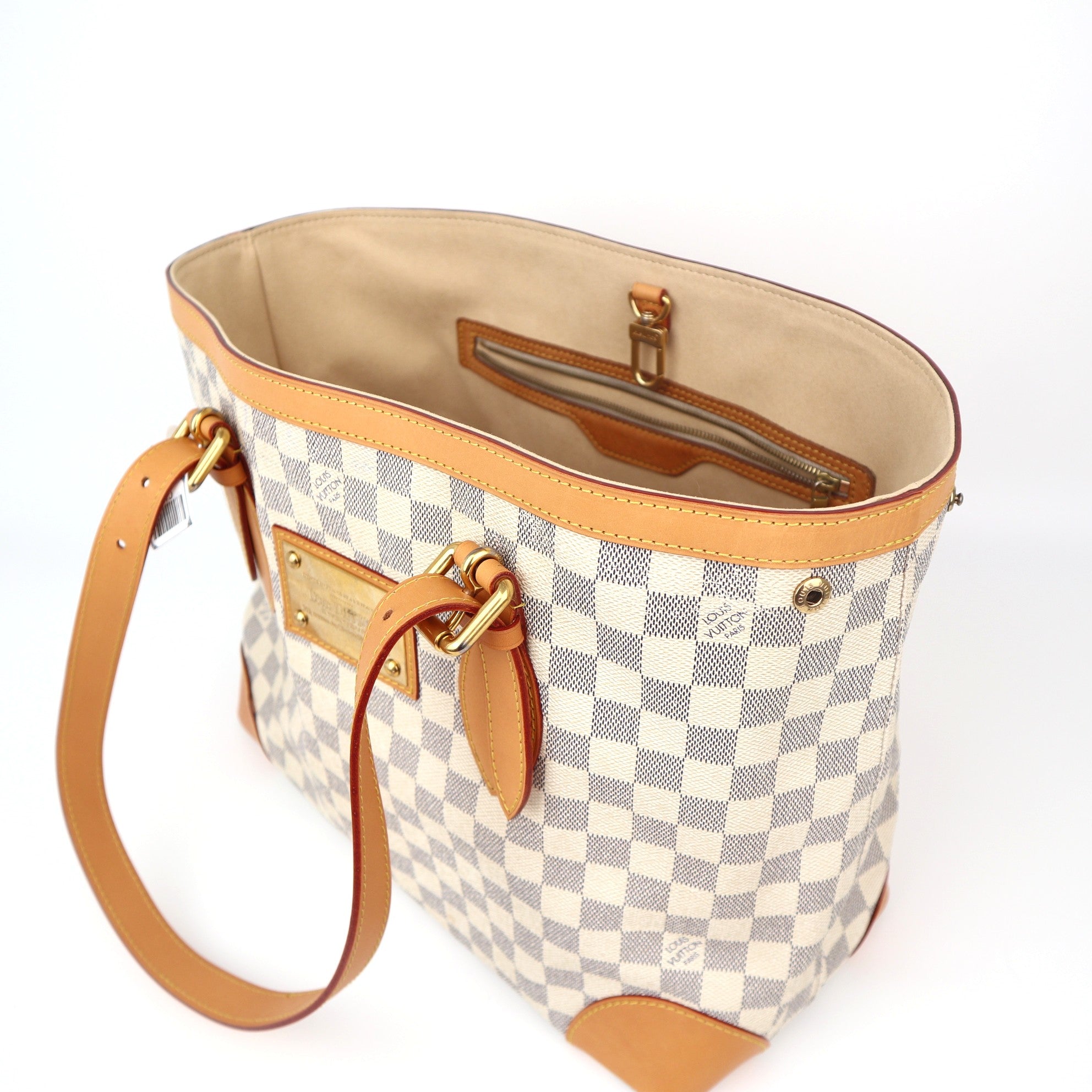 C1136 Louis Vuitton Damier Azur Canvas Hampstead MM Bag-Pre Owned