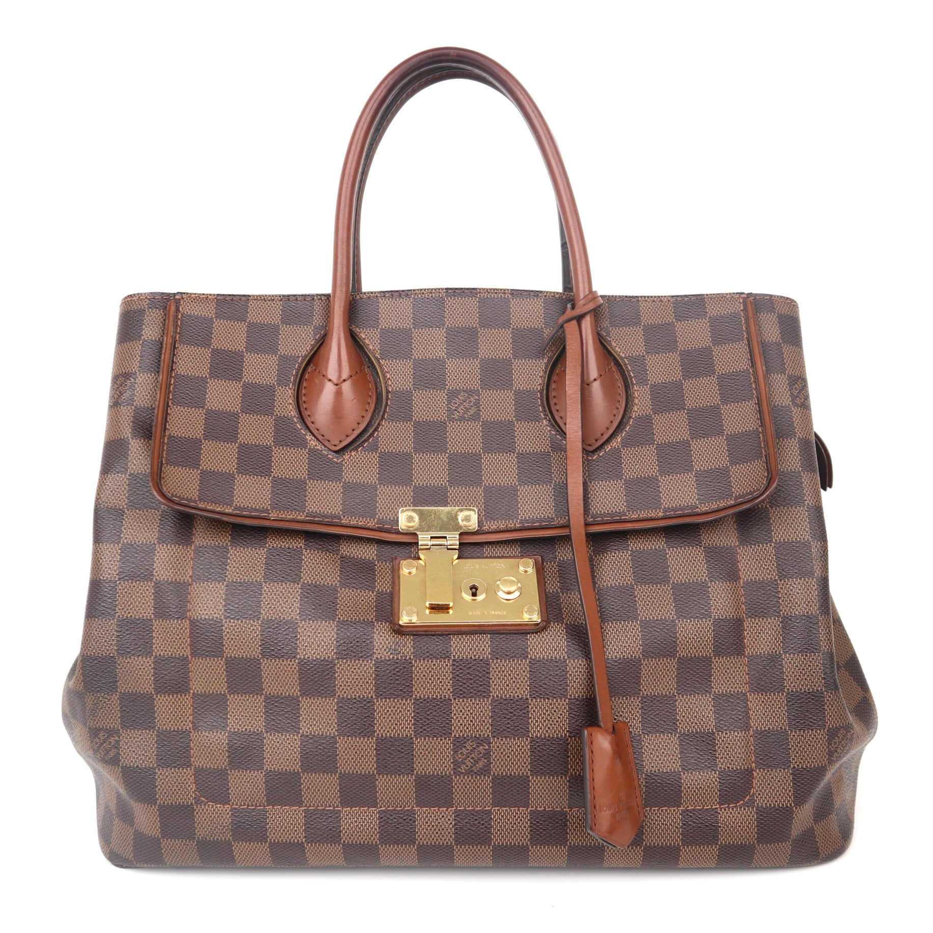 C1137 Louis Vuitton Ascot Damier Ebene Top Handle Bag-Pre Owned
