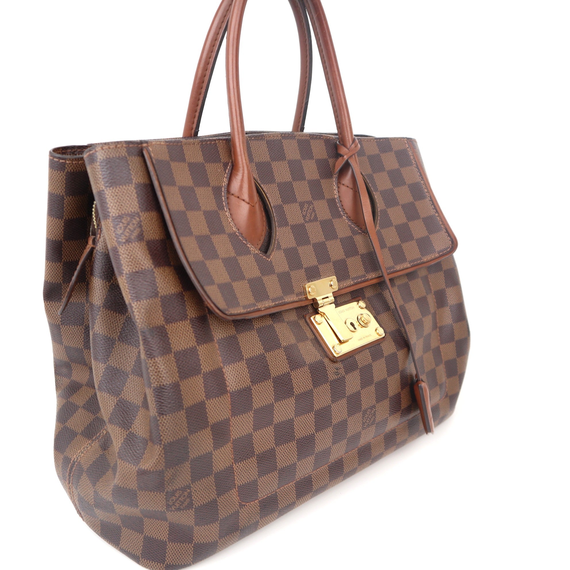 C1137 Louis Vuitton Ascot Damier Ebene Top Handle Bag-Pre Owned