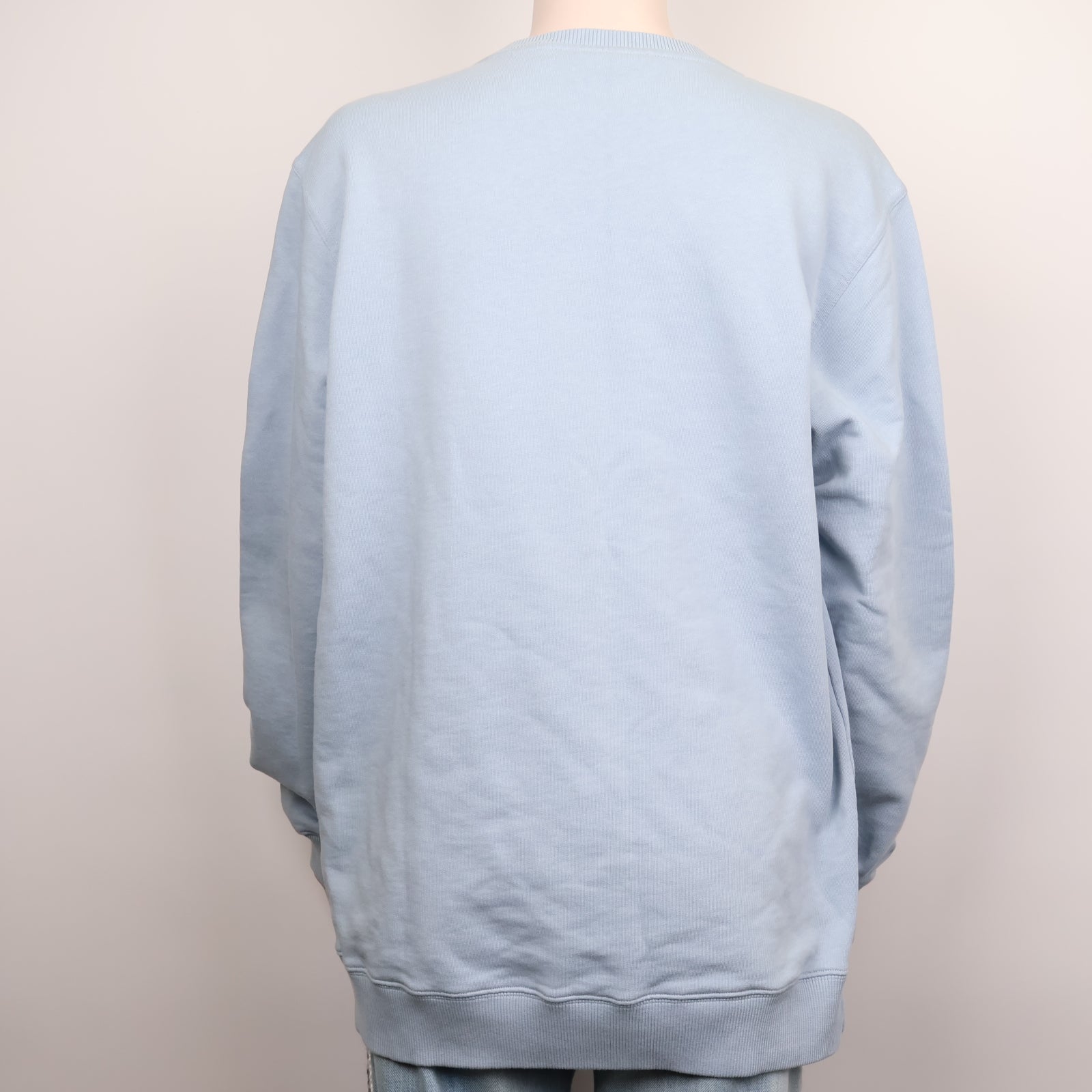 J1281 Givenchy Light Blue Logo Crewneck Sweatshirt- Pre Owned