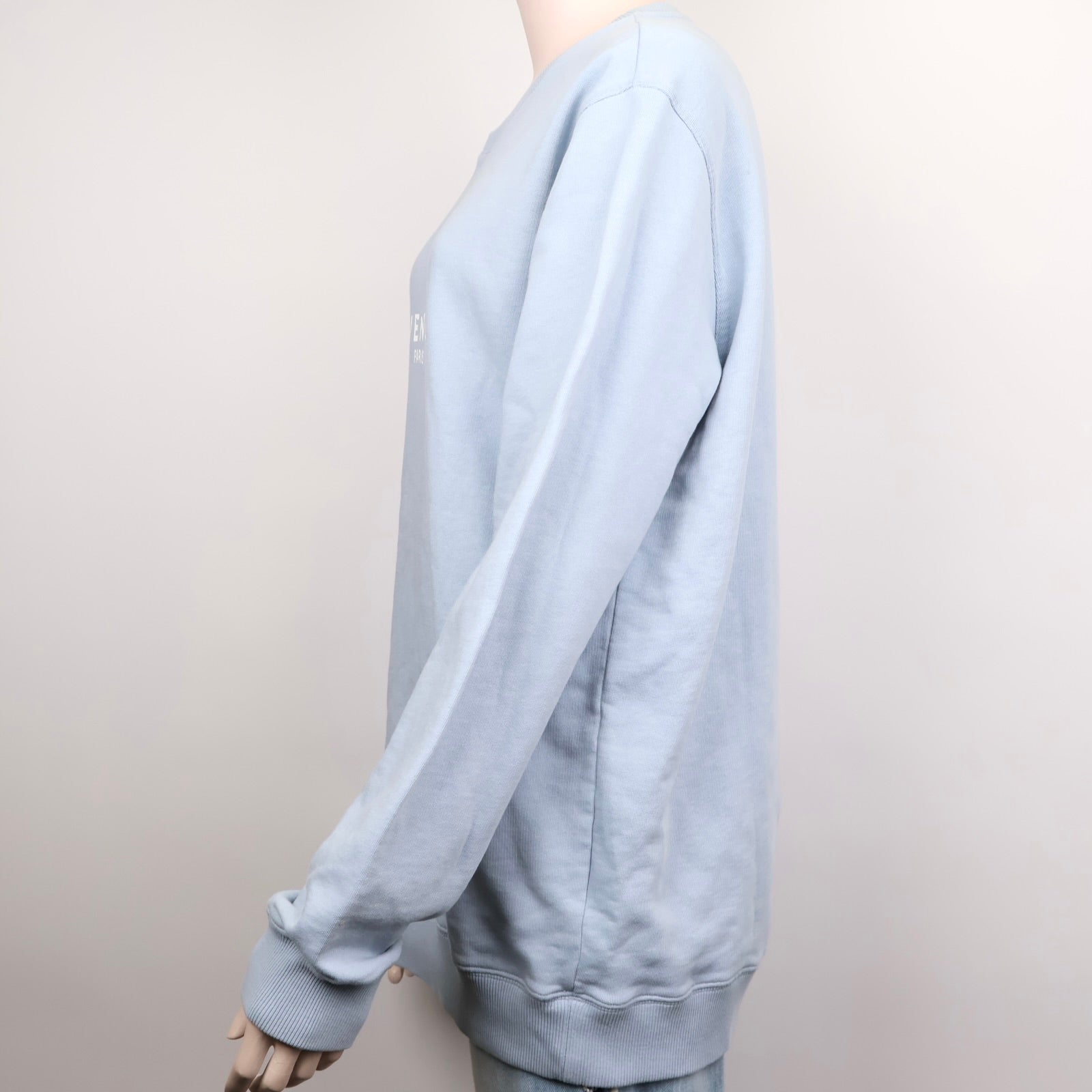 J1281 Givenchy Light Blue Logo Crewneck Sweatshirt- Pre Owned