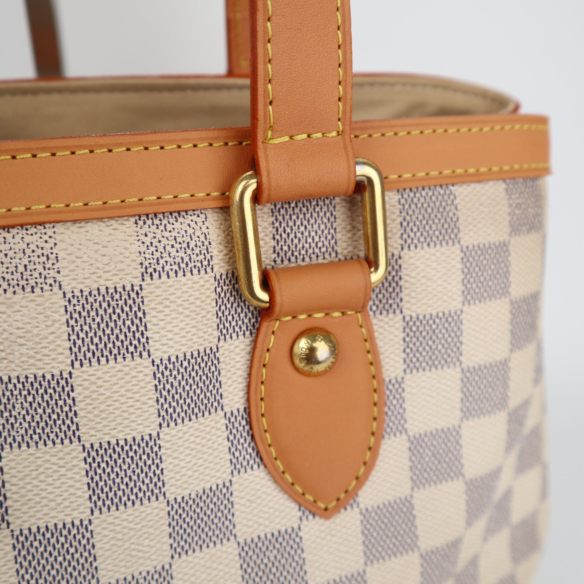 Louis Vuitton Damier Azur Canvas Hampstead PM Shoulder Bag C1746R | Pre-Owned Very Good Brown Damier Azur Canvas
