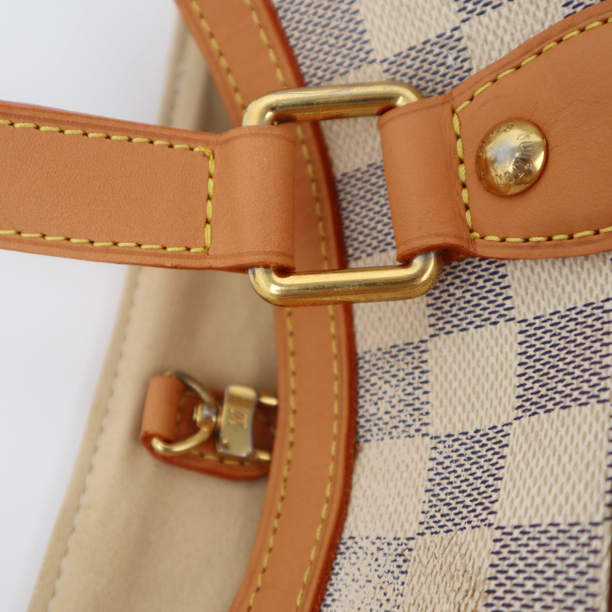 Louis Vuitton Damier Azur Canvas Hampstead PM Shoulder Bag C1746R | Pre-Owned Very Good Brown Damier Azur Canvas