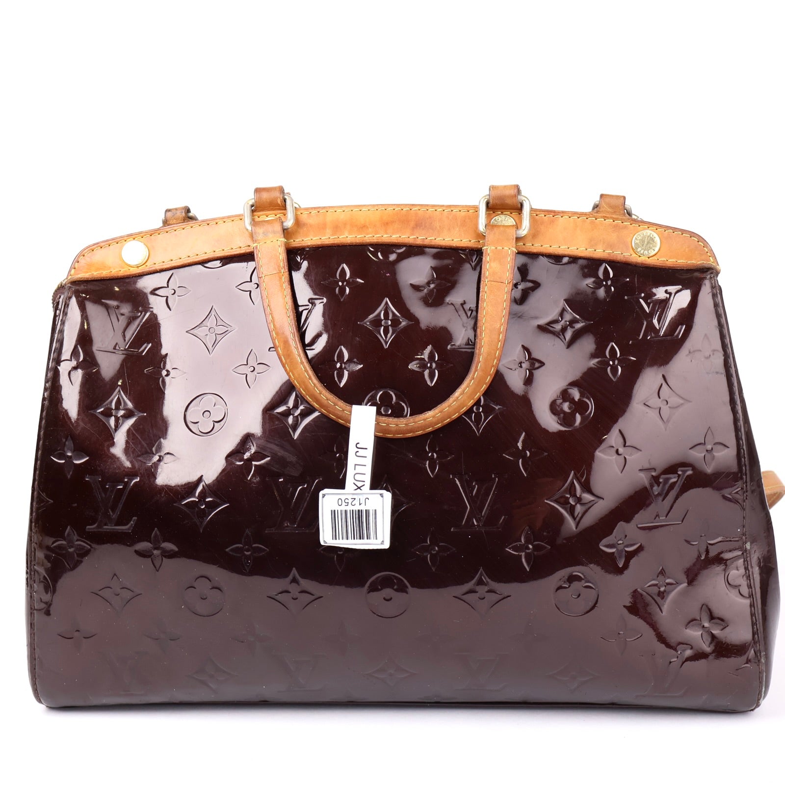 J1250-LOUIS VUITTON Amarante Monogram Vernis Brea GM Bag- Pre Owned