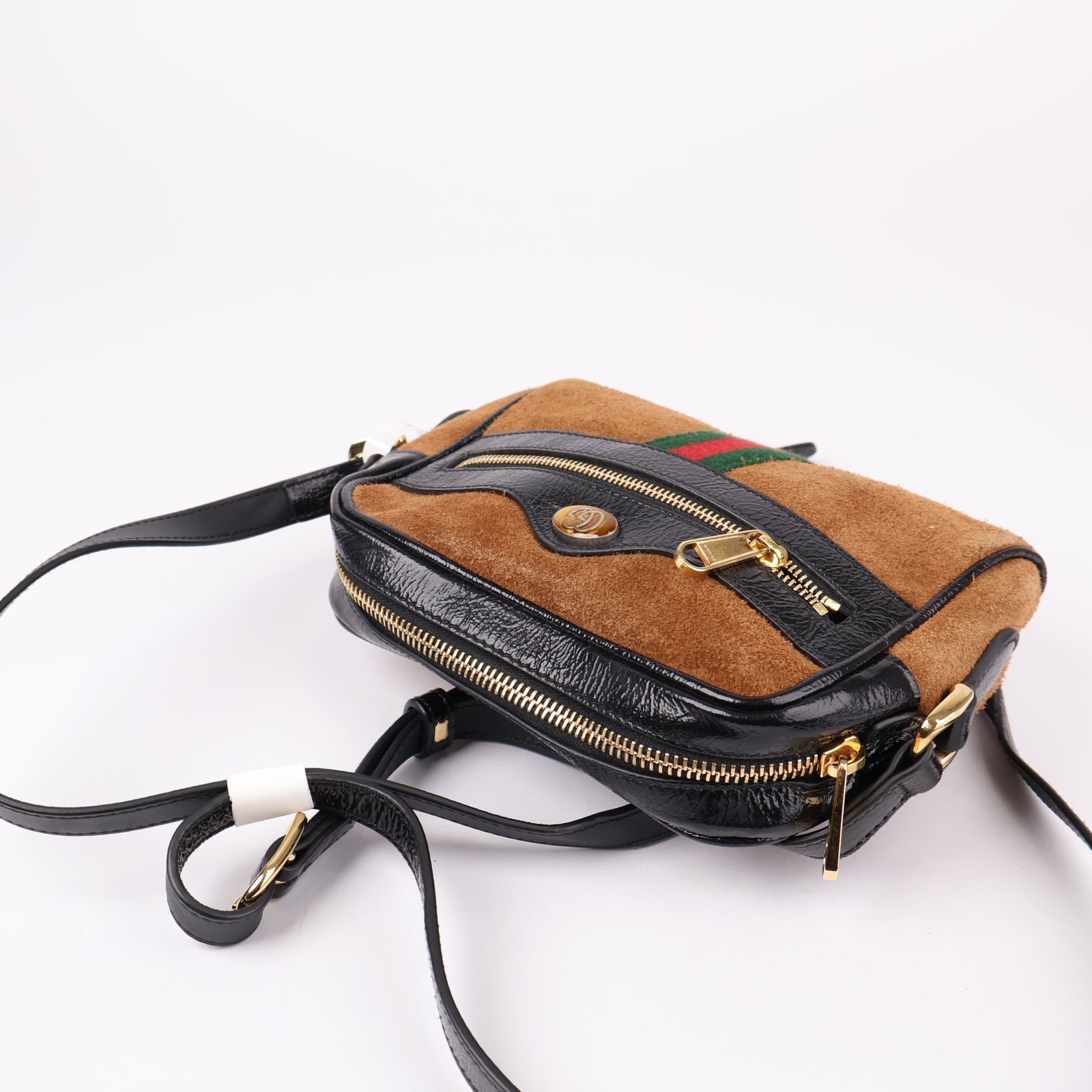 J1232-Brown Gucci Mini Ophidia Crossbody Bag- Pre Owned