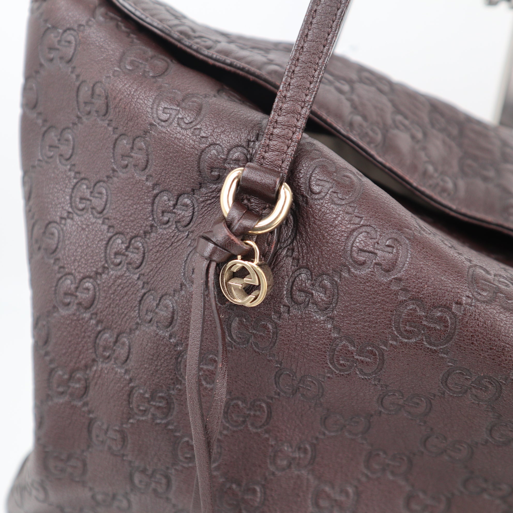 Gucci Bree Medium Guccissima Shoulder Bag C1777 | Pre-Owned Excellent Brown GG Leather