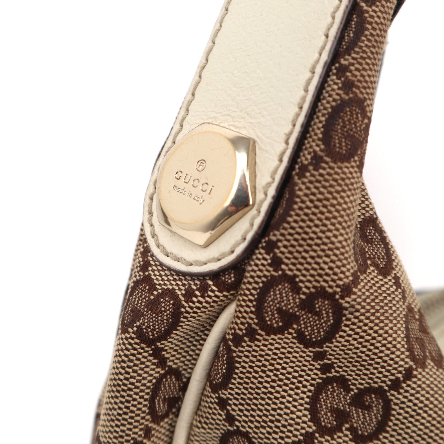 Gucci GG Canvas Hobo Shoulder Bag C1778 | Pre-Owned Excellent Brown GG Canvas