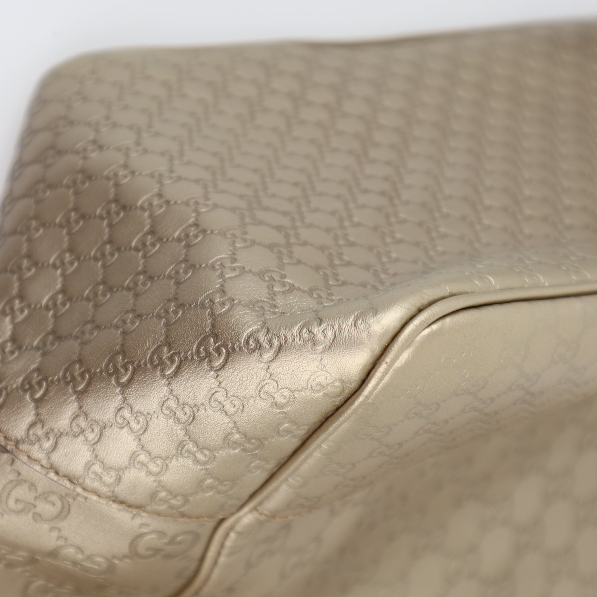 Gucci Guccissima Bree Gold Tote Bag C1780 | Pre-Owned Excellent Gold GG Leather