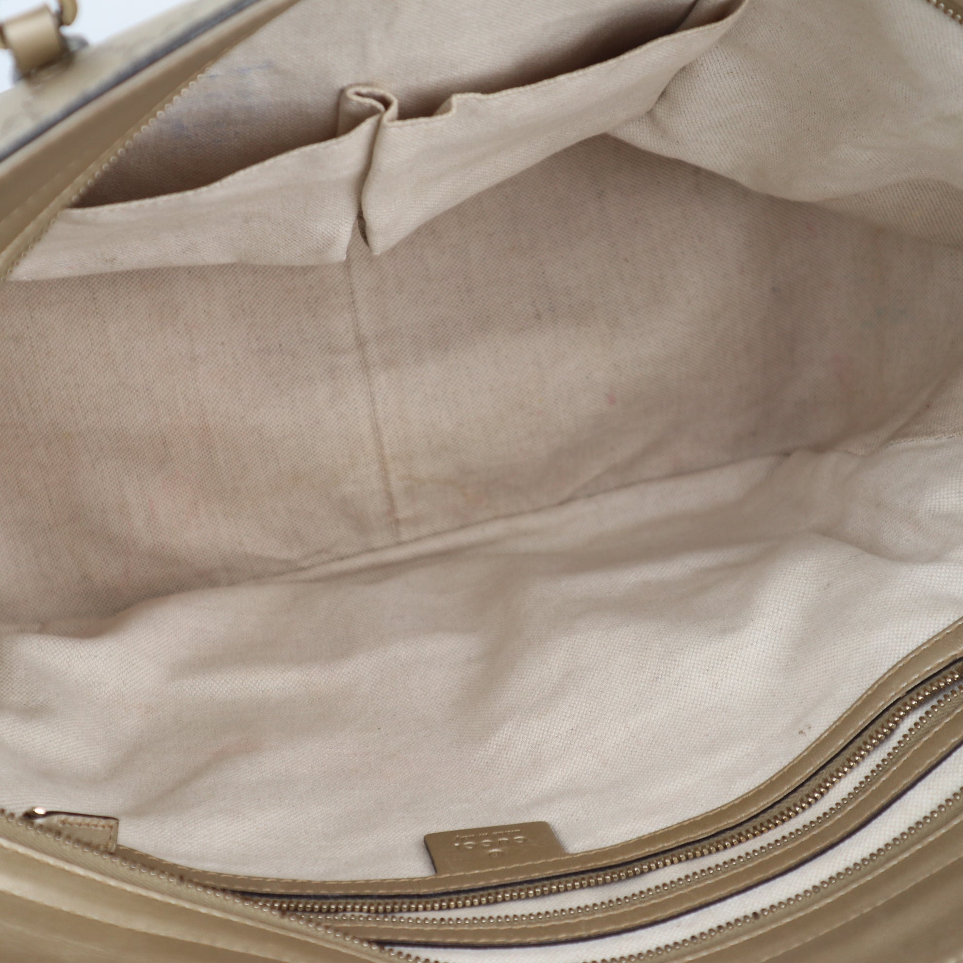 Gucci Guccissima Bree Gold Tote Bag C1780 | Pre-Owned Excellent Gold GG Leather