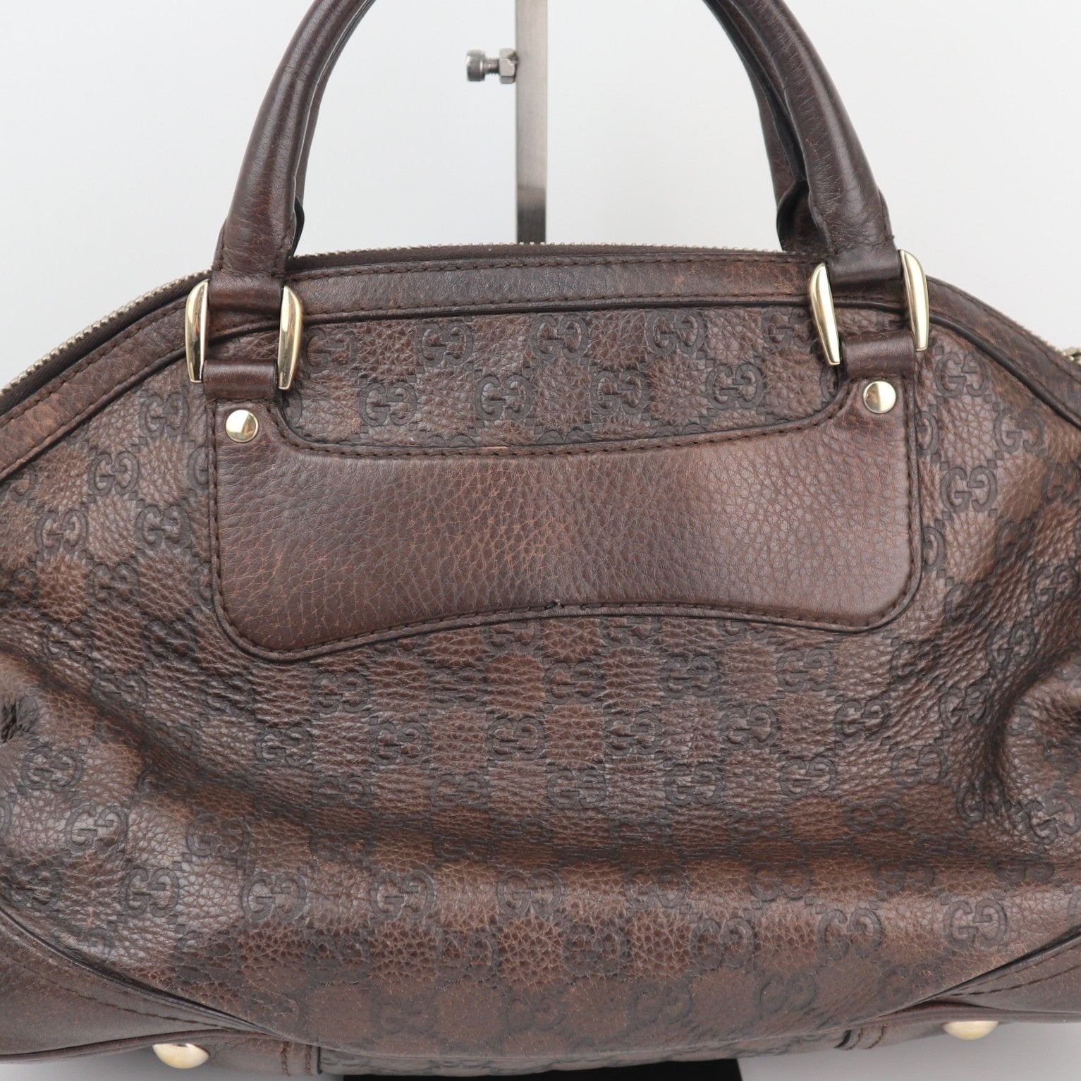 Gucci Dark Brown Guccissima Leather Catherine Shoulder Bag C1782 | Pre-Owned Excellent Brown GG Leather