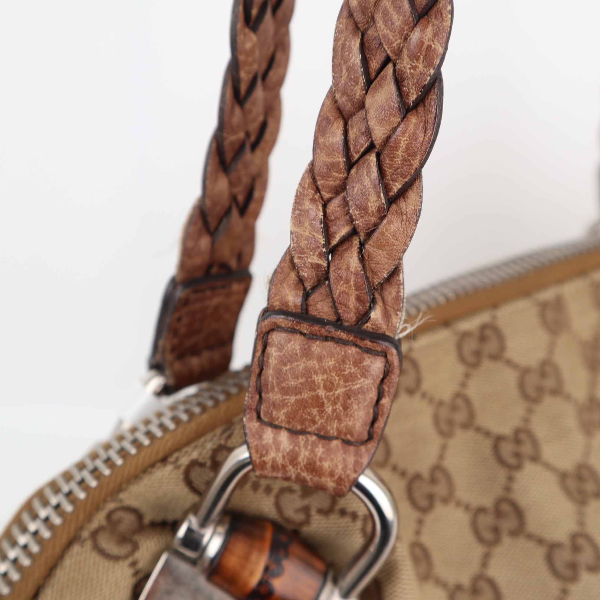 Gucci Bamboo Bar GG Monogram Shoulder Bag C1784 | Pre-Owned Very Good Brown Monogram, GG Canvas