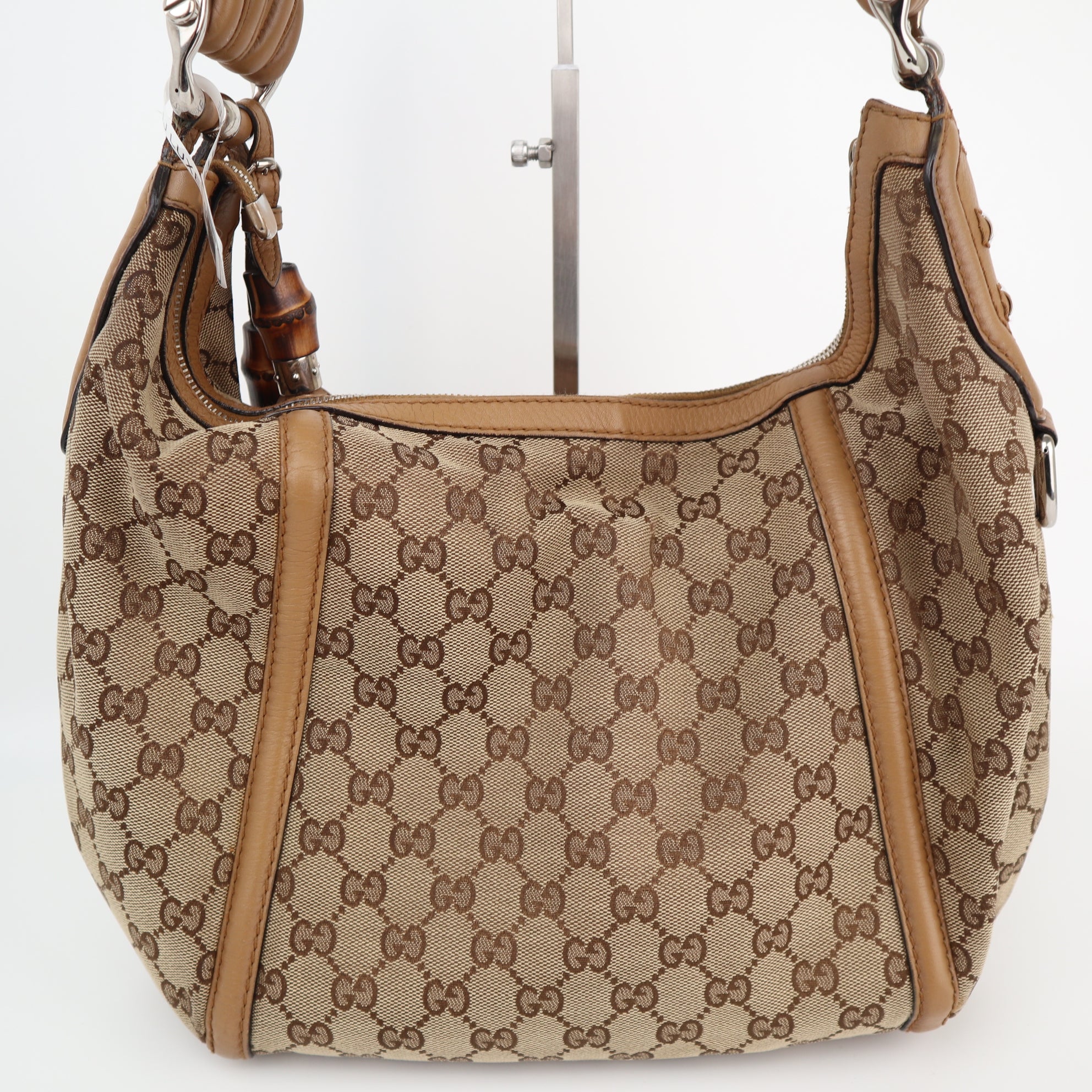 Gucci GG Canvas Techno Horsebit Hobo Shoulder Bag C1789 | Pre-Owned Very Good Brown GG Canvas