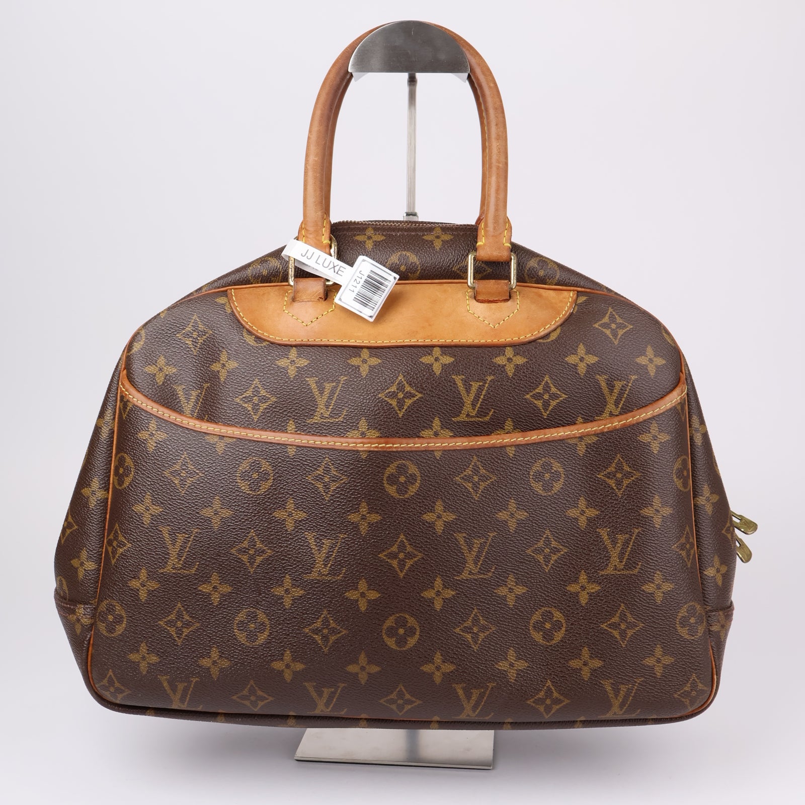 J1211-Louis Vuitton Deauville cloth handbag- Pre Owned