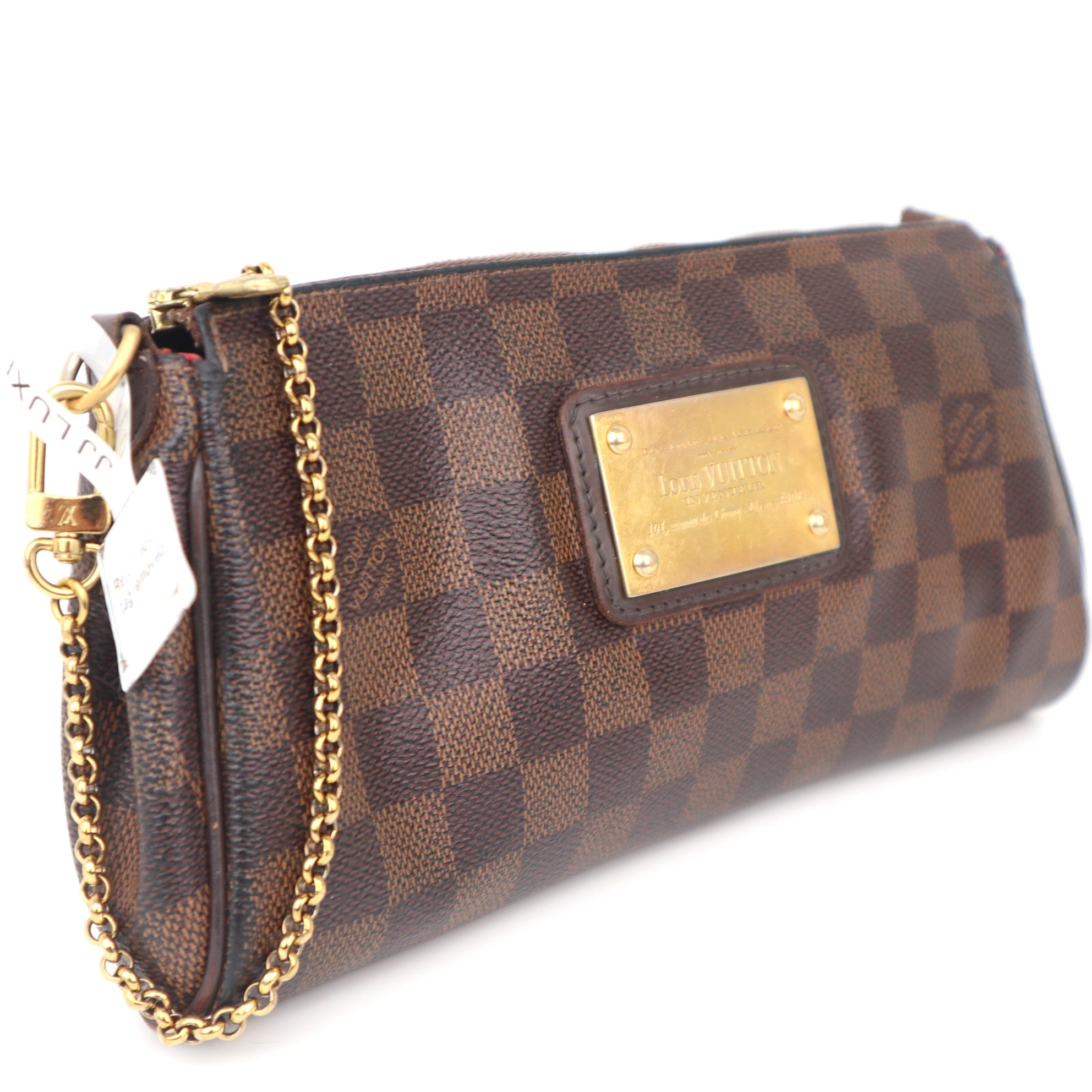 C1187 Louis Vuitton Damier Canvas Eva Clutch Bag-Pre Owned