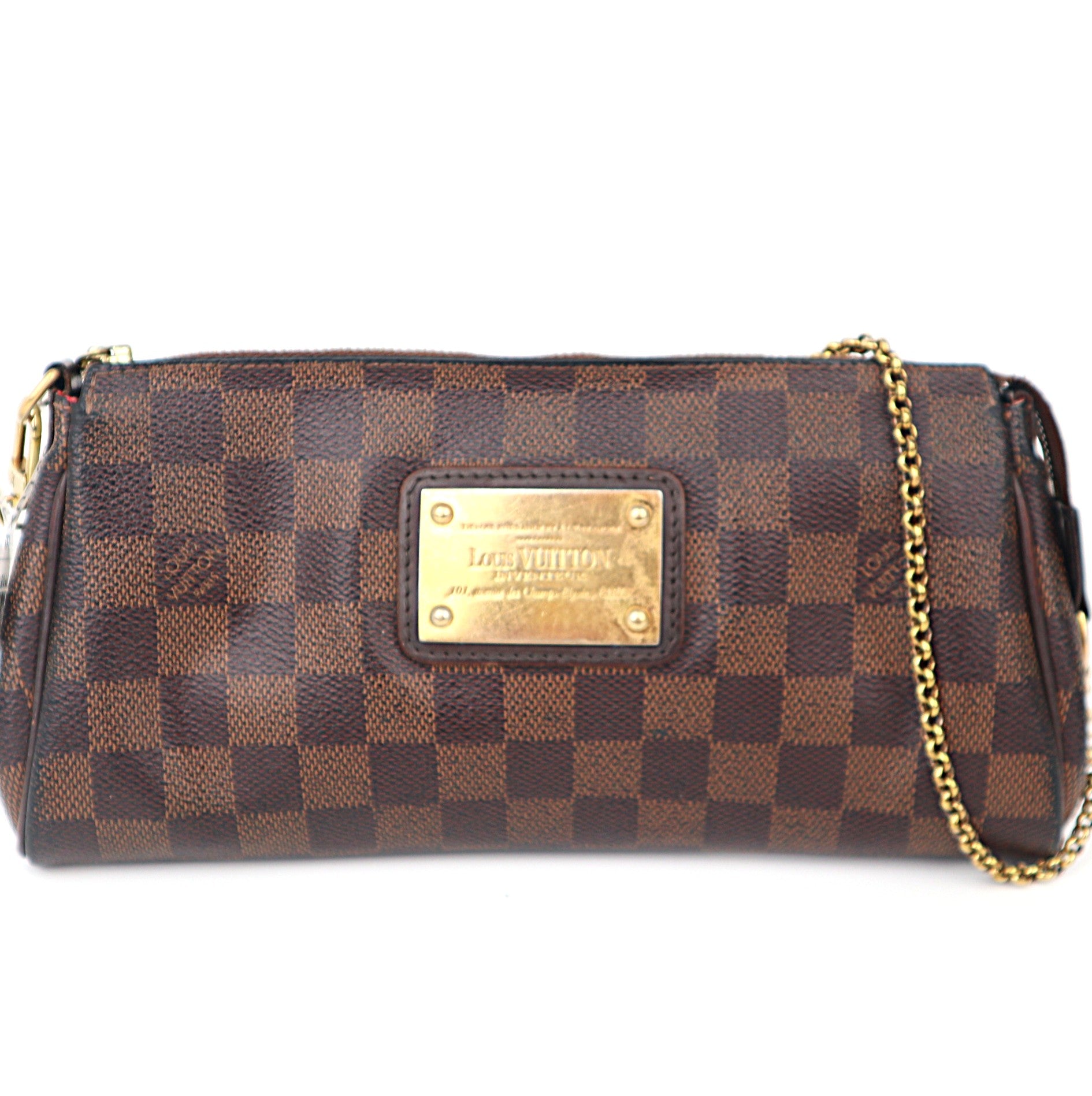 C1187 Louis Vuitton Damier Canvas Eva Clutch Bag-Pre Owned