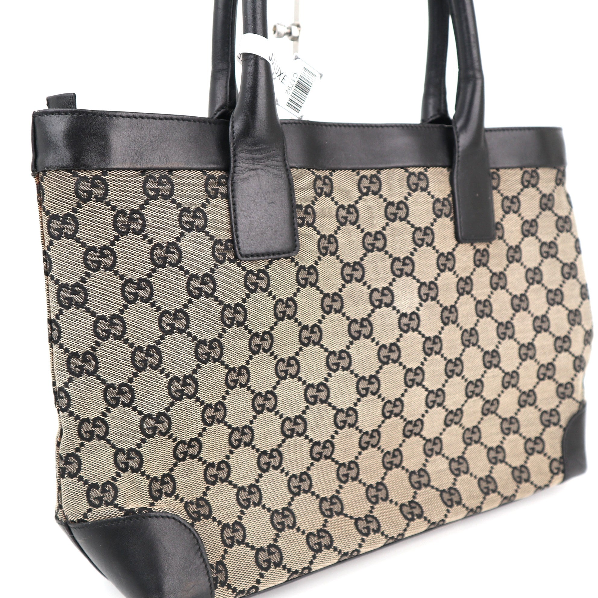 Gucci GG Monogram Vintage Canvas Tote Bag Tote Bag C1792 | Pre-Owned Very Good Brown Monogram, GG Canvas
