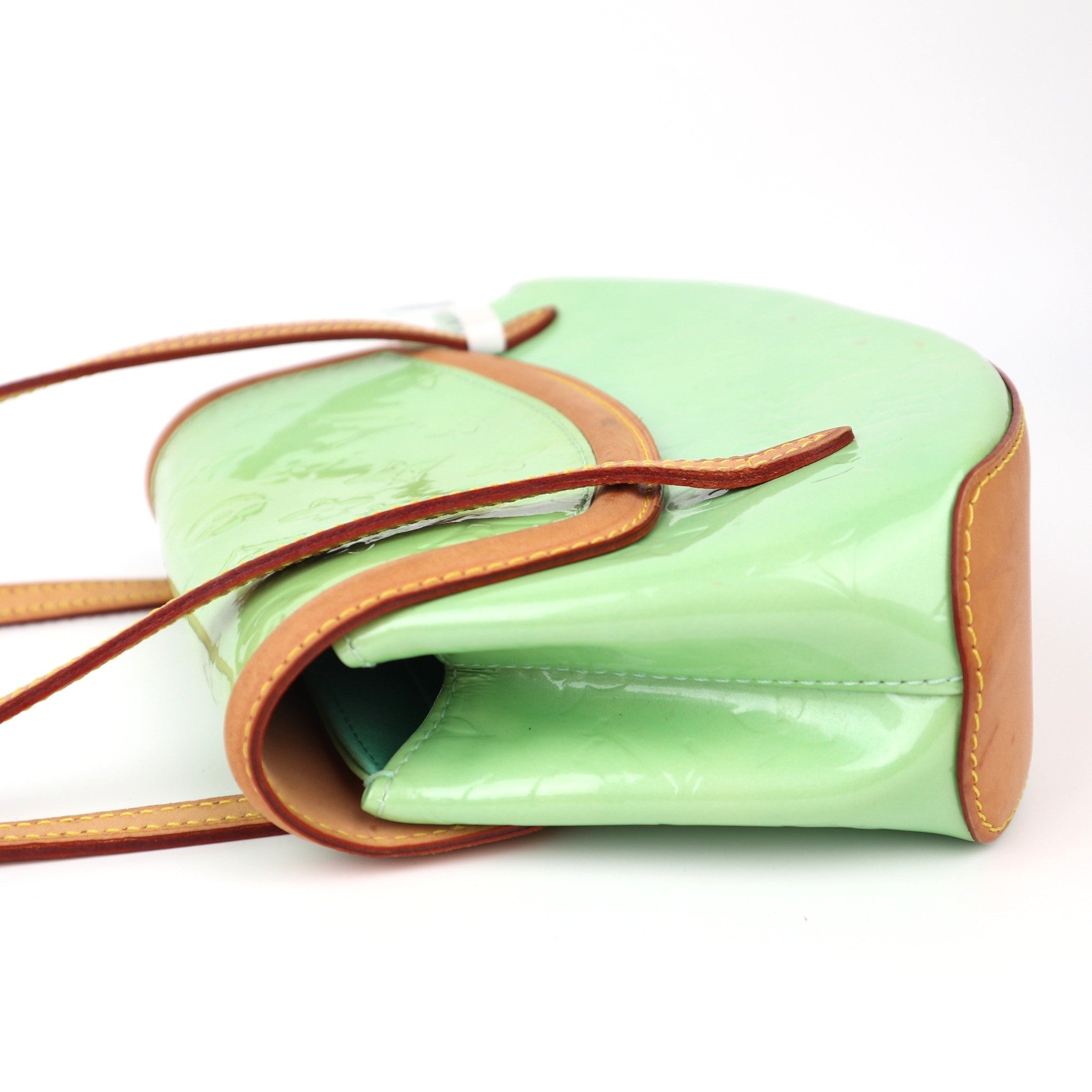 C1173 Louis Vuitton Vernic Biscayne Bay Leather Shoulder Bag Green-Pre Owned