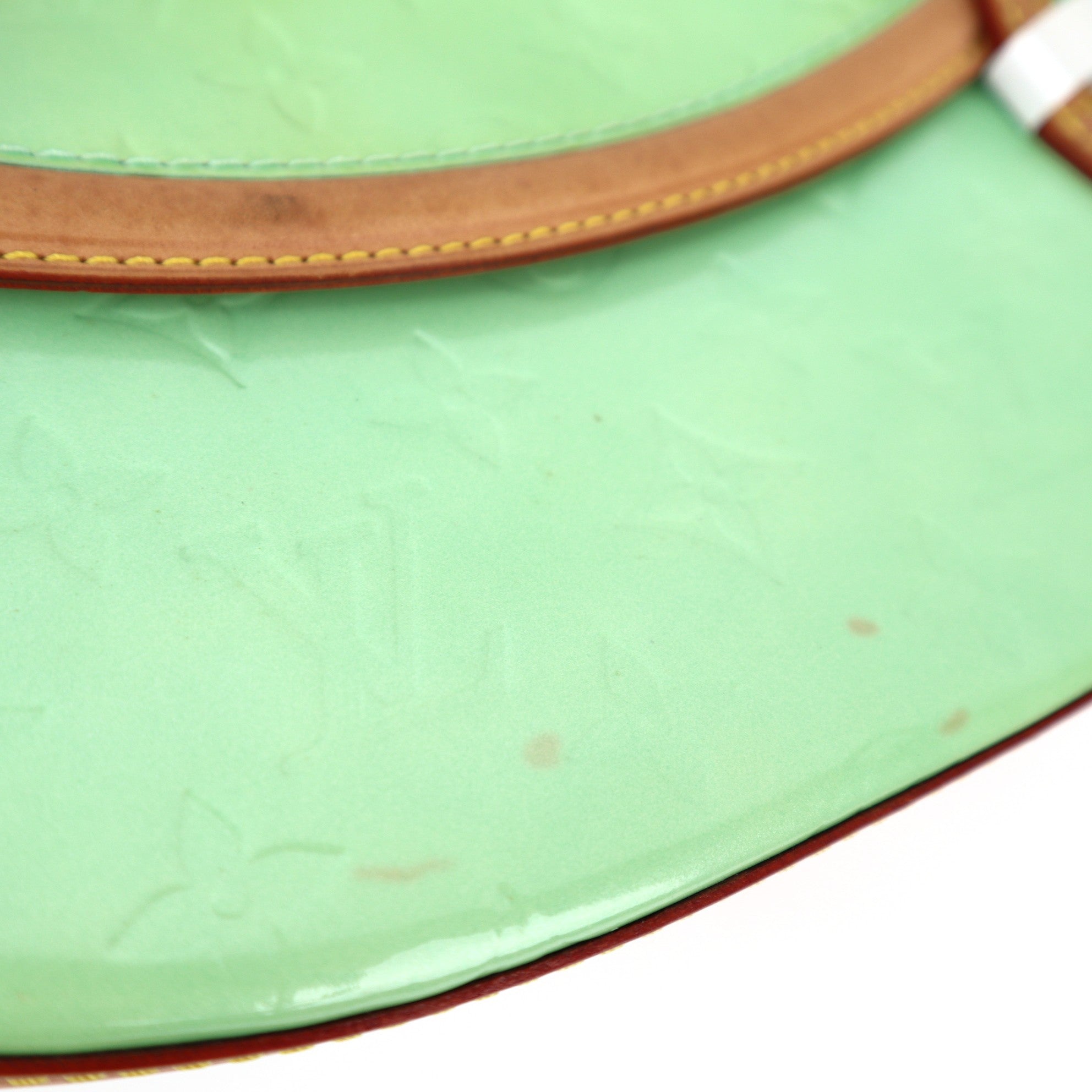 C1173 Louis Vuitton Vernic Biscayne Bay Leather Shoulder Bag Green-Pre Owned