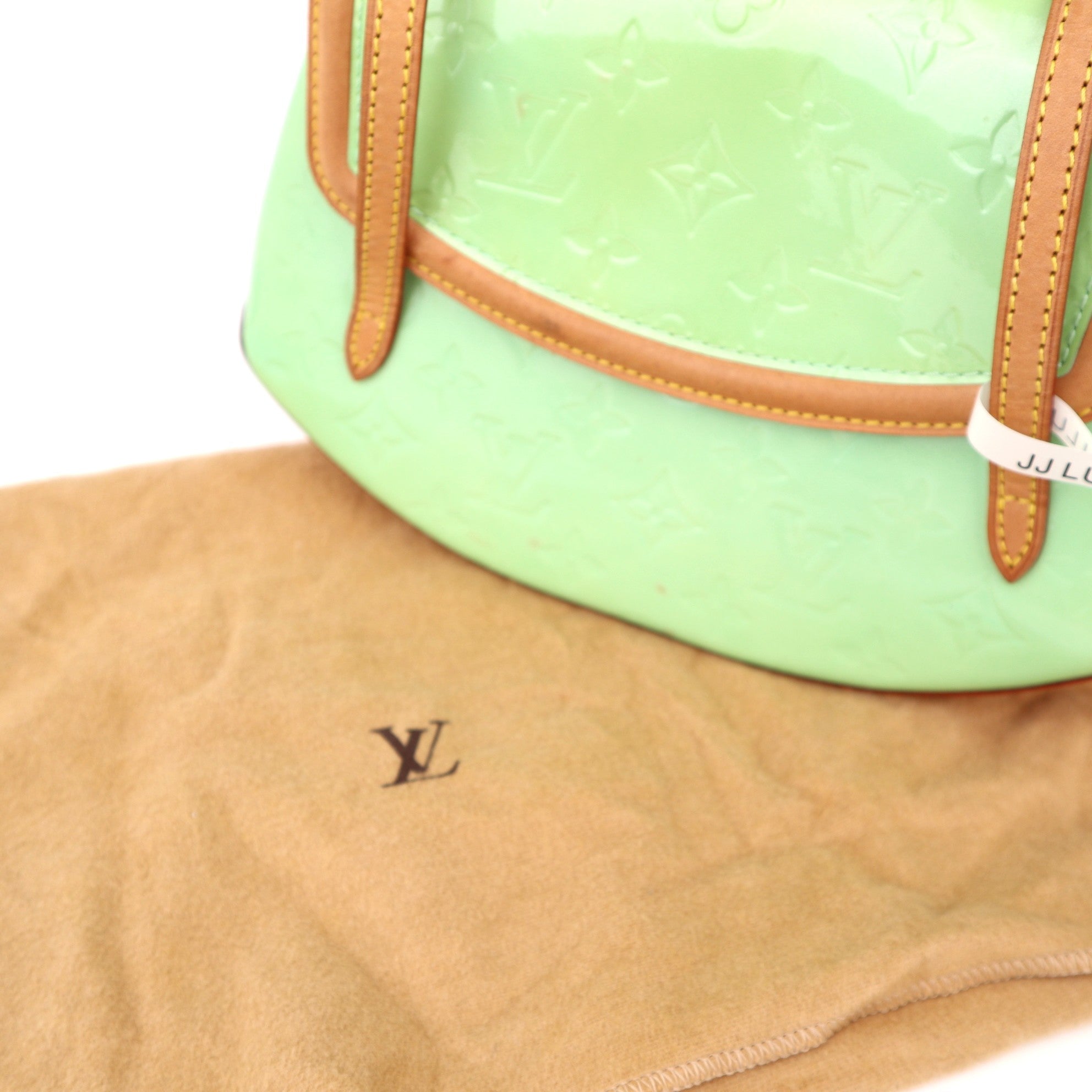 C1173 Louis Vuitton Vernic Biscayne Bay Leather Shoulder Bag Green-Pre Owned