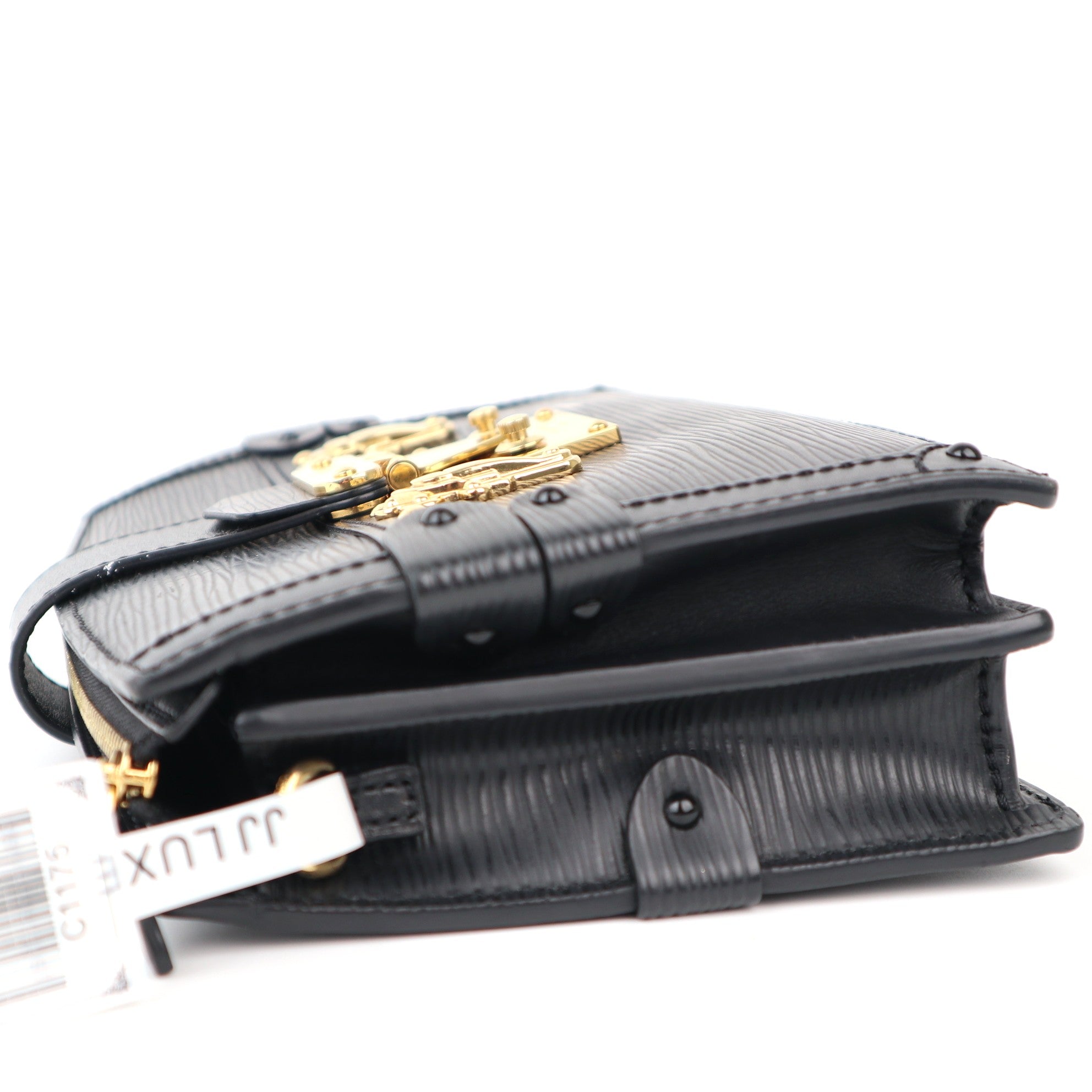 C1175 Louis Vuitton Black Epi Leather Trunk Clutch Bag-Pre Owned
