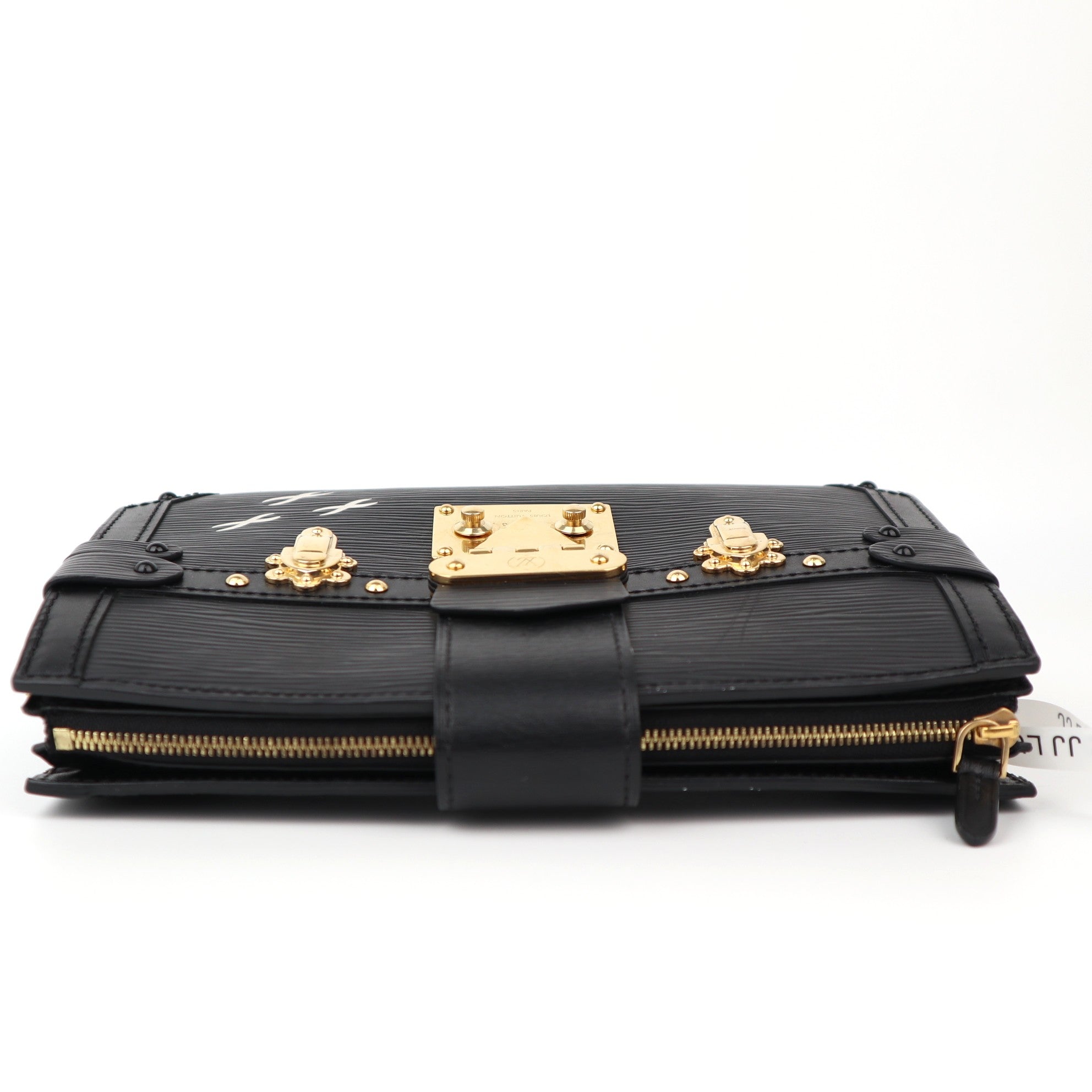C1175 Louis Vuitton Black Epi Leather Trunk Clutch Bag-Pre Owned