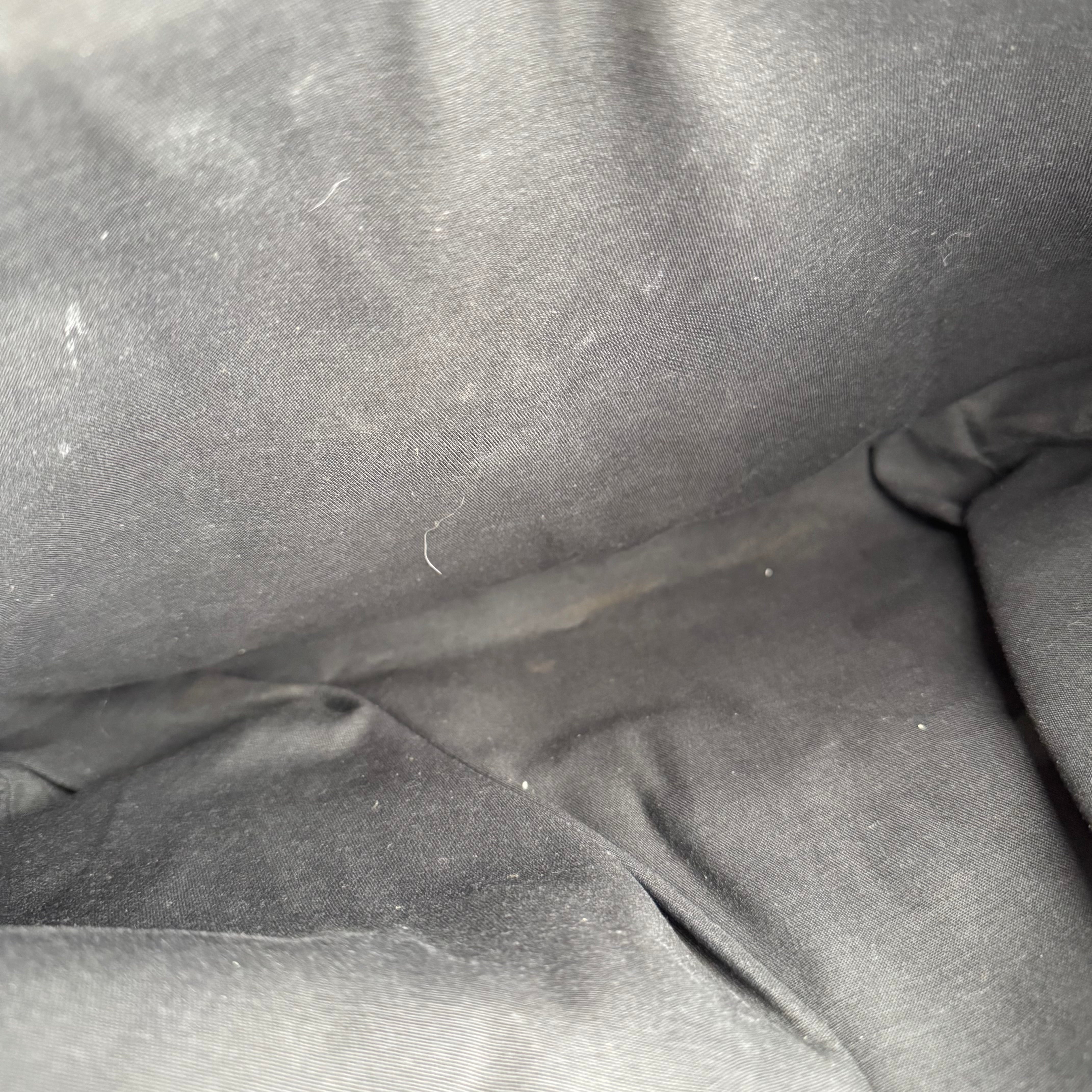 J3526 GUCCI GG Canvas Tote Bag Leather Black Silver- Pre Owned