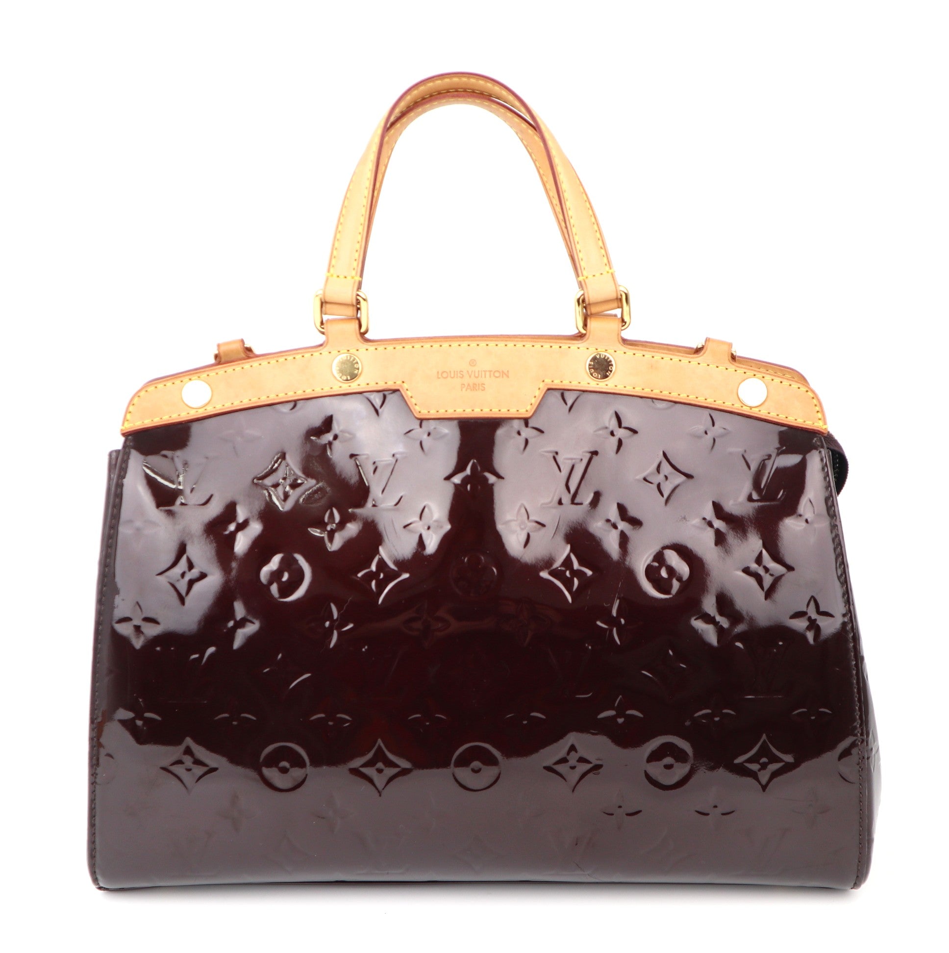 C1182 Louis Vuitton Amarante Monogram Vernis Brea MM Bag-Pre Owned